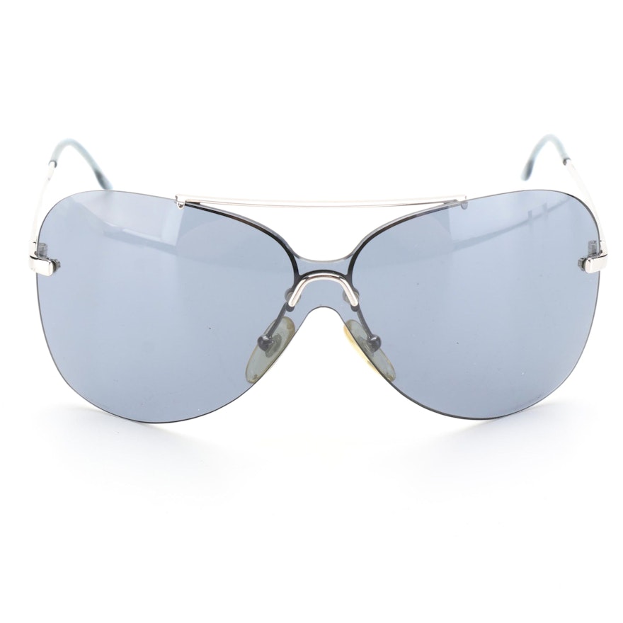 Christian Dior 56Z Aviator Sunglasses in Silver Tone Metal