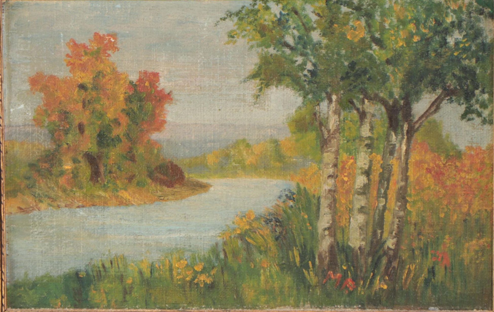 Forest Landscape Oil Paintings, Mid-20th Century