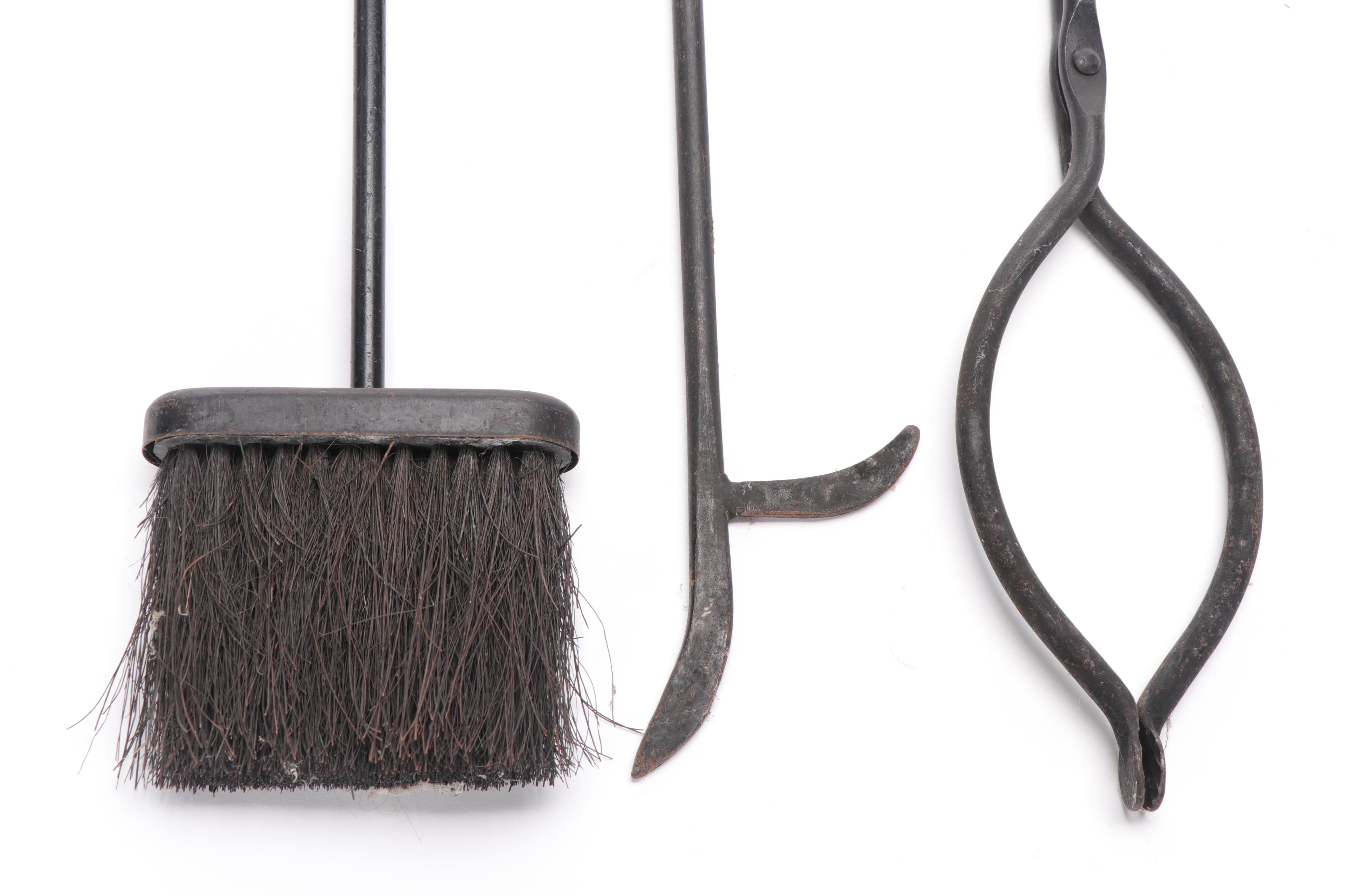 Black Wrought Iron Fireplace Screen and Other Fireplace Accessories