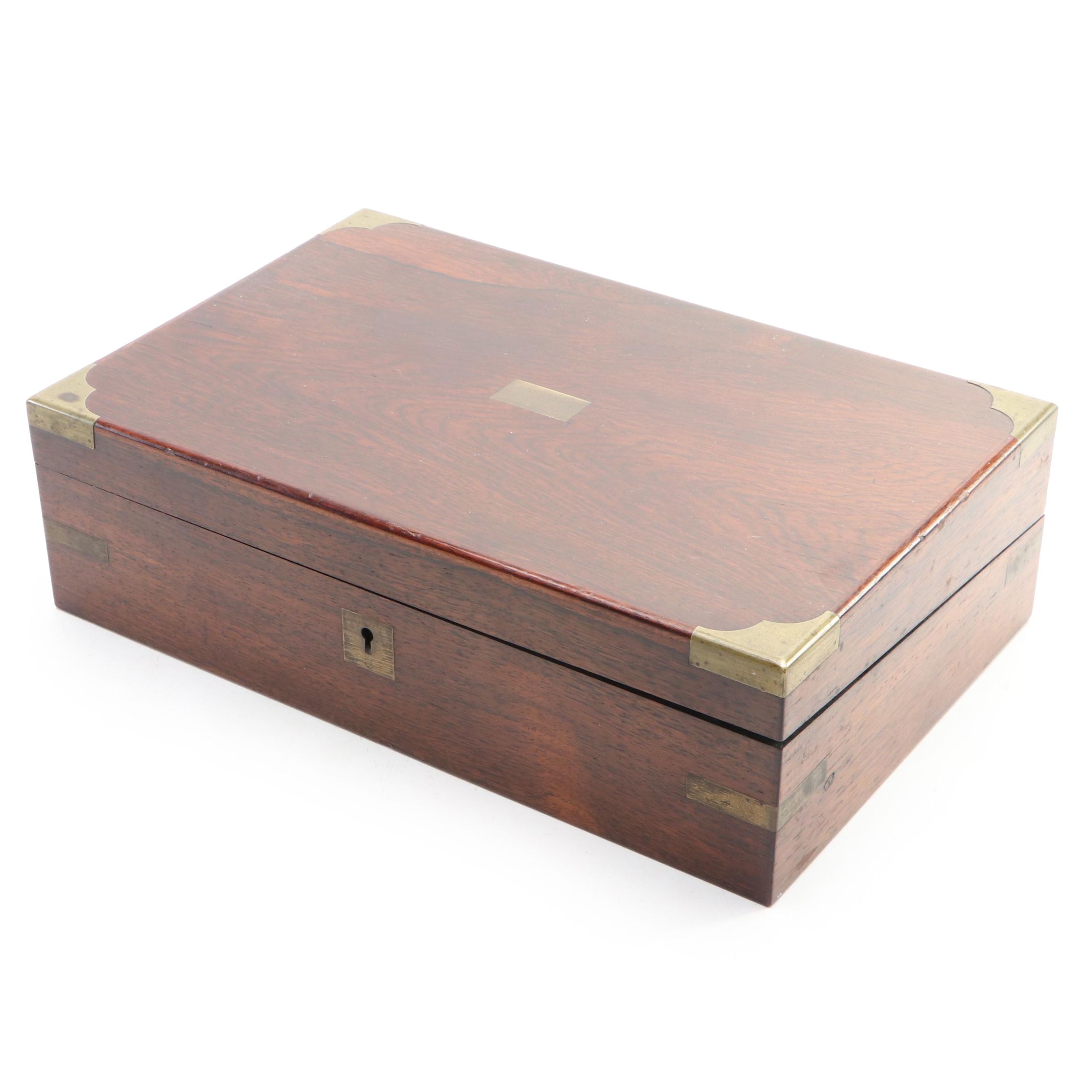 Victorian Brass-Mounted Rosewood Lap Desk, Late 19th Century