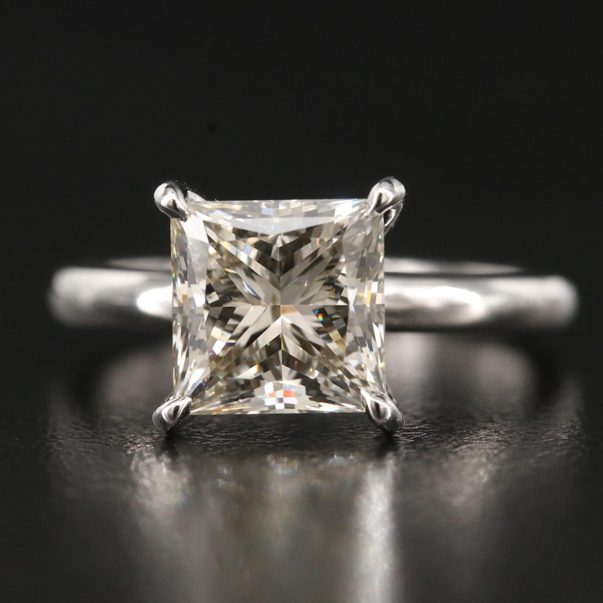 Platinum 3.01 CT Lab Grown Diamond Solitaire Ring