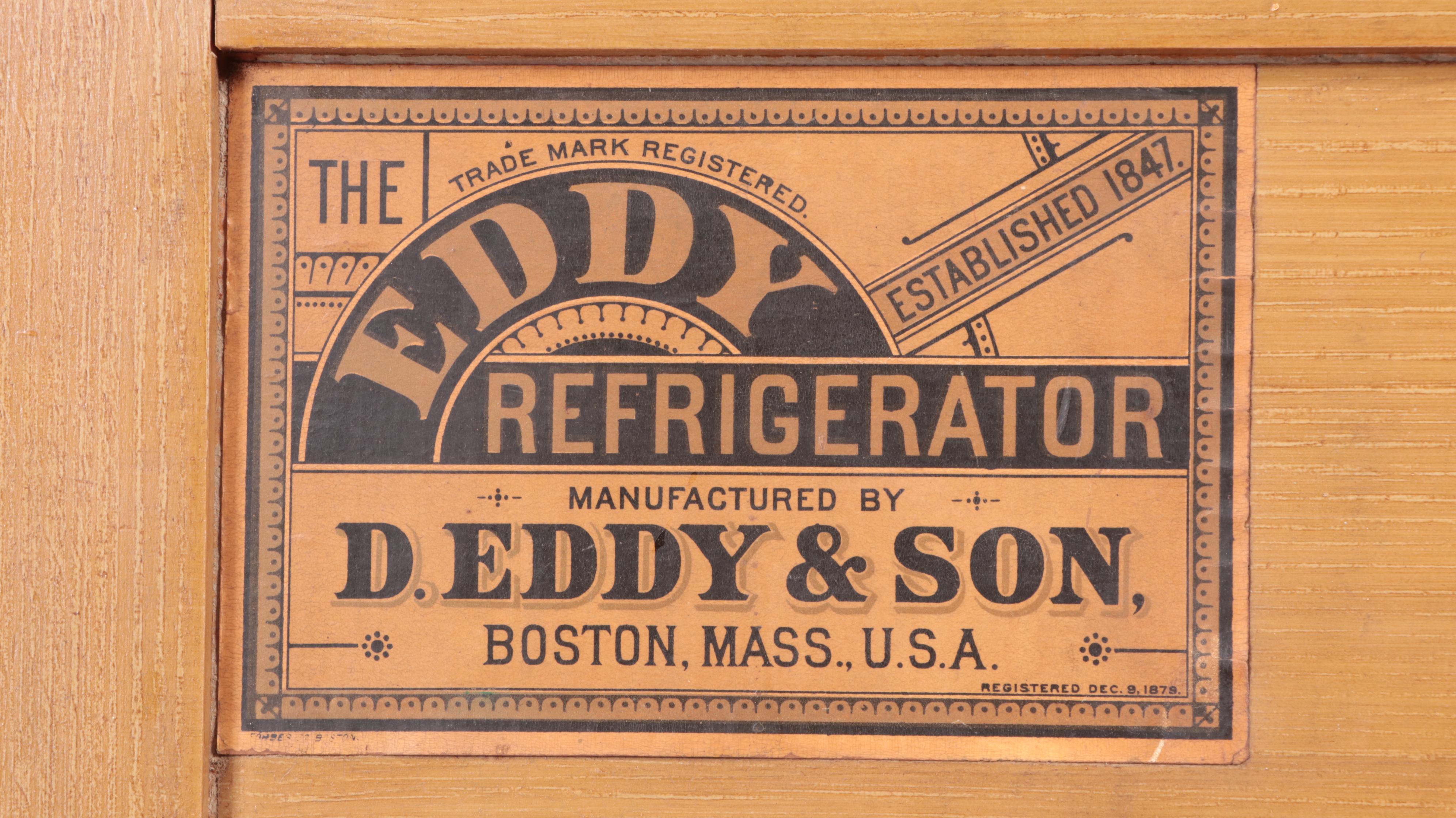 D. Eddy & Son "Eddy Refrigerator" Poplar Ice Box Cabinet, Late 19th Century