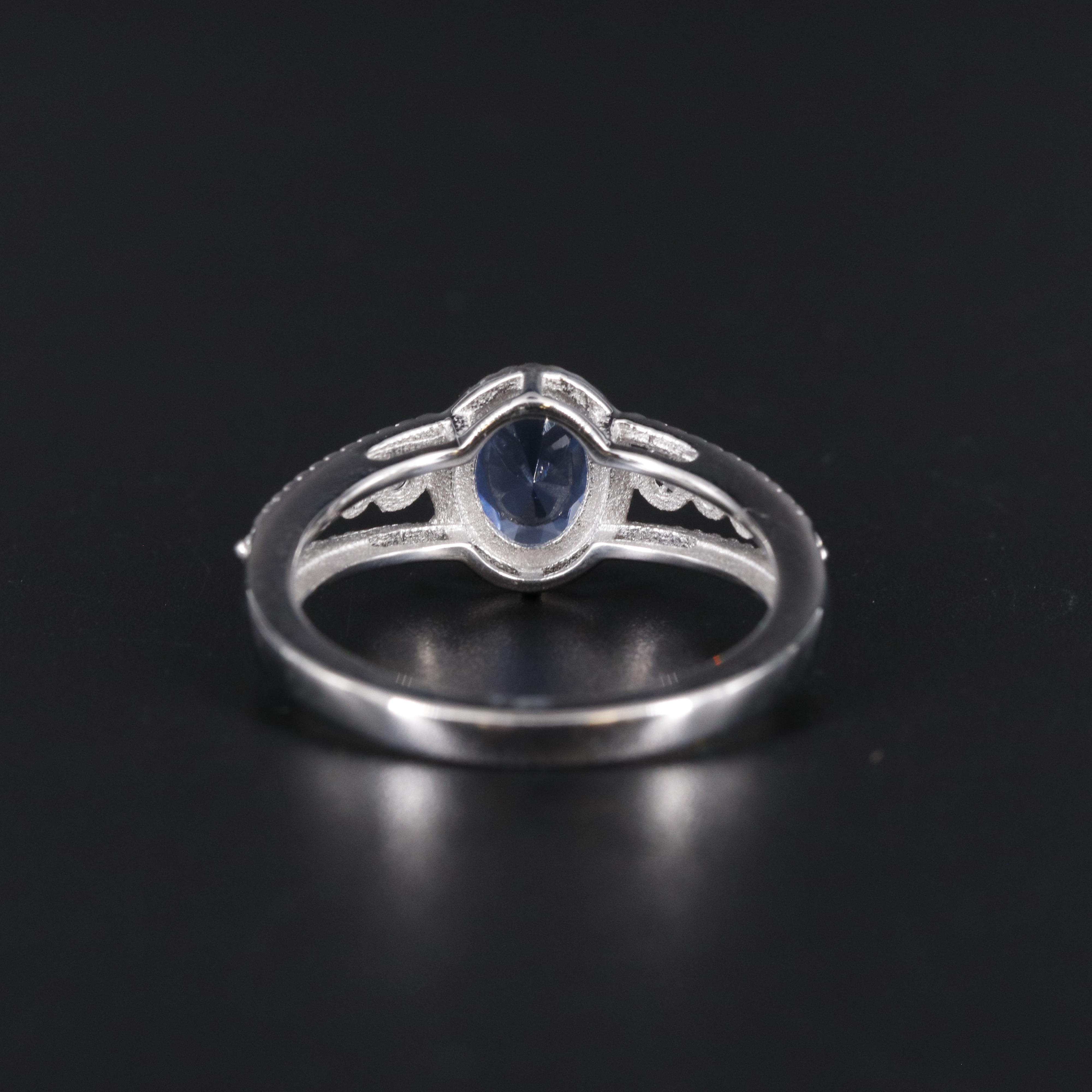 Sterling Silver Topaz and Cubic Zirconia Ring