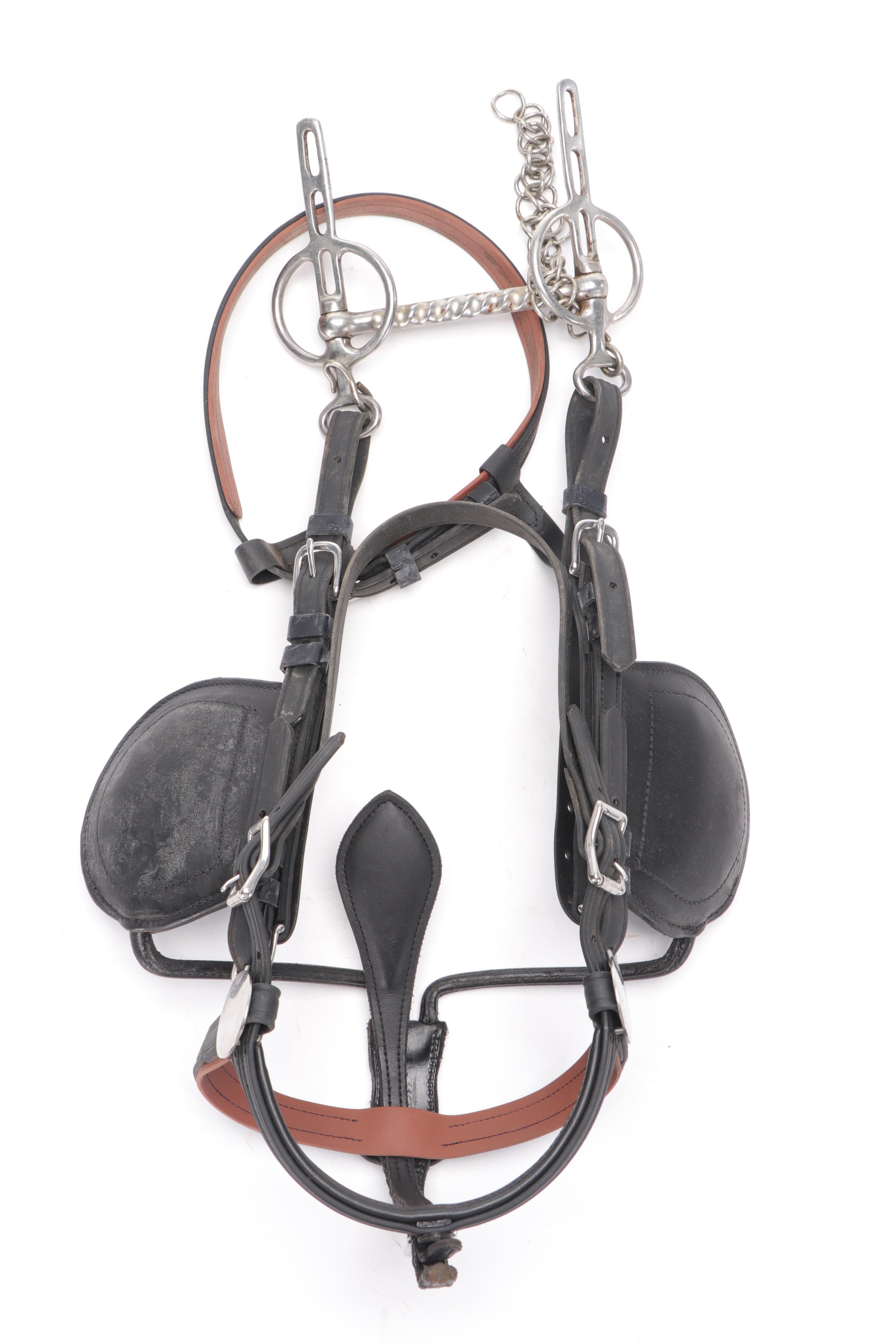 Leather Equestrian Harness Driving Bridles and Bits
