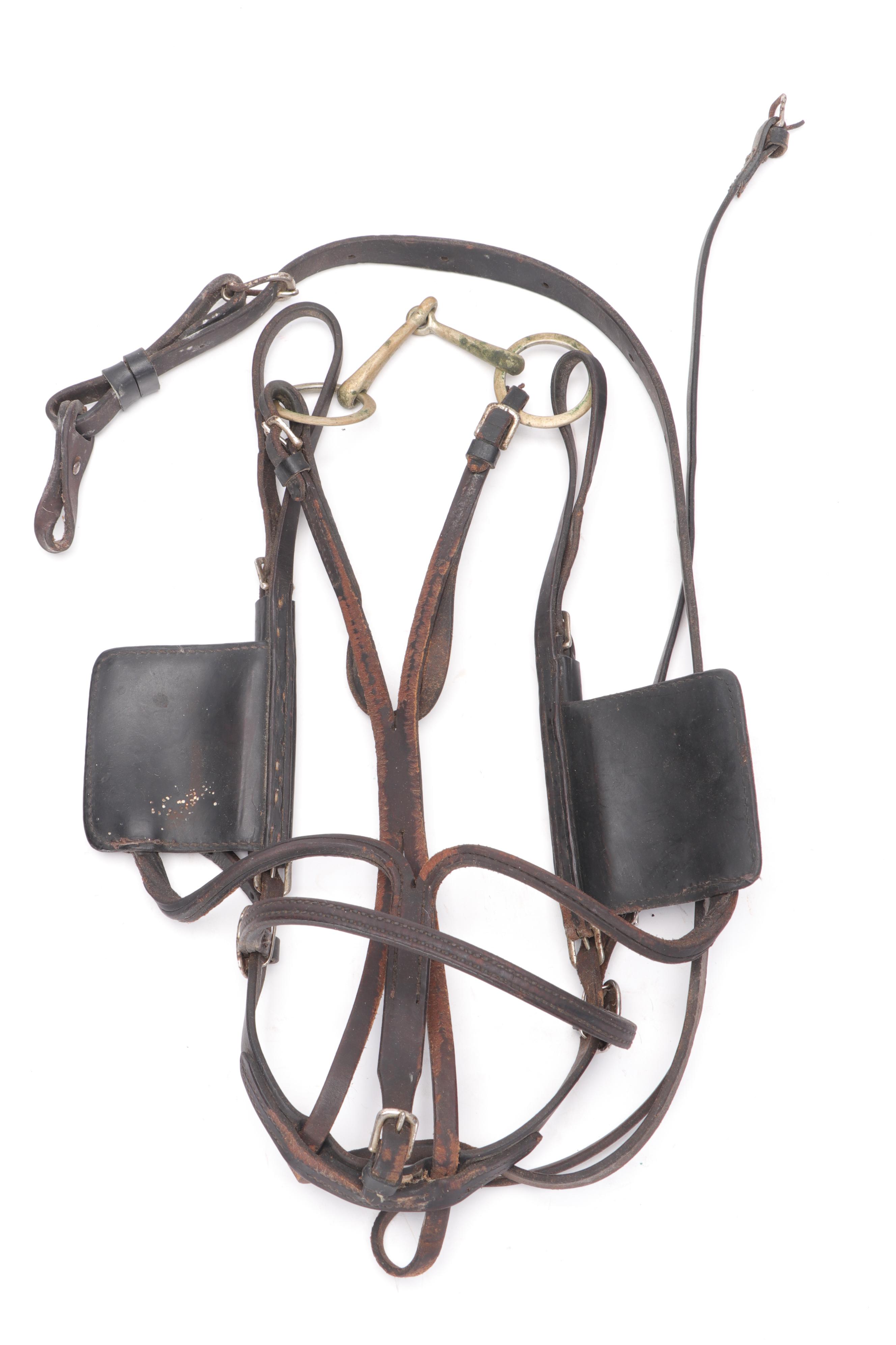 Leather Equestrian Harness Driving Bridles and Bits