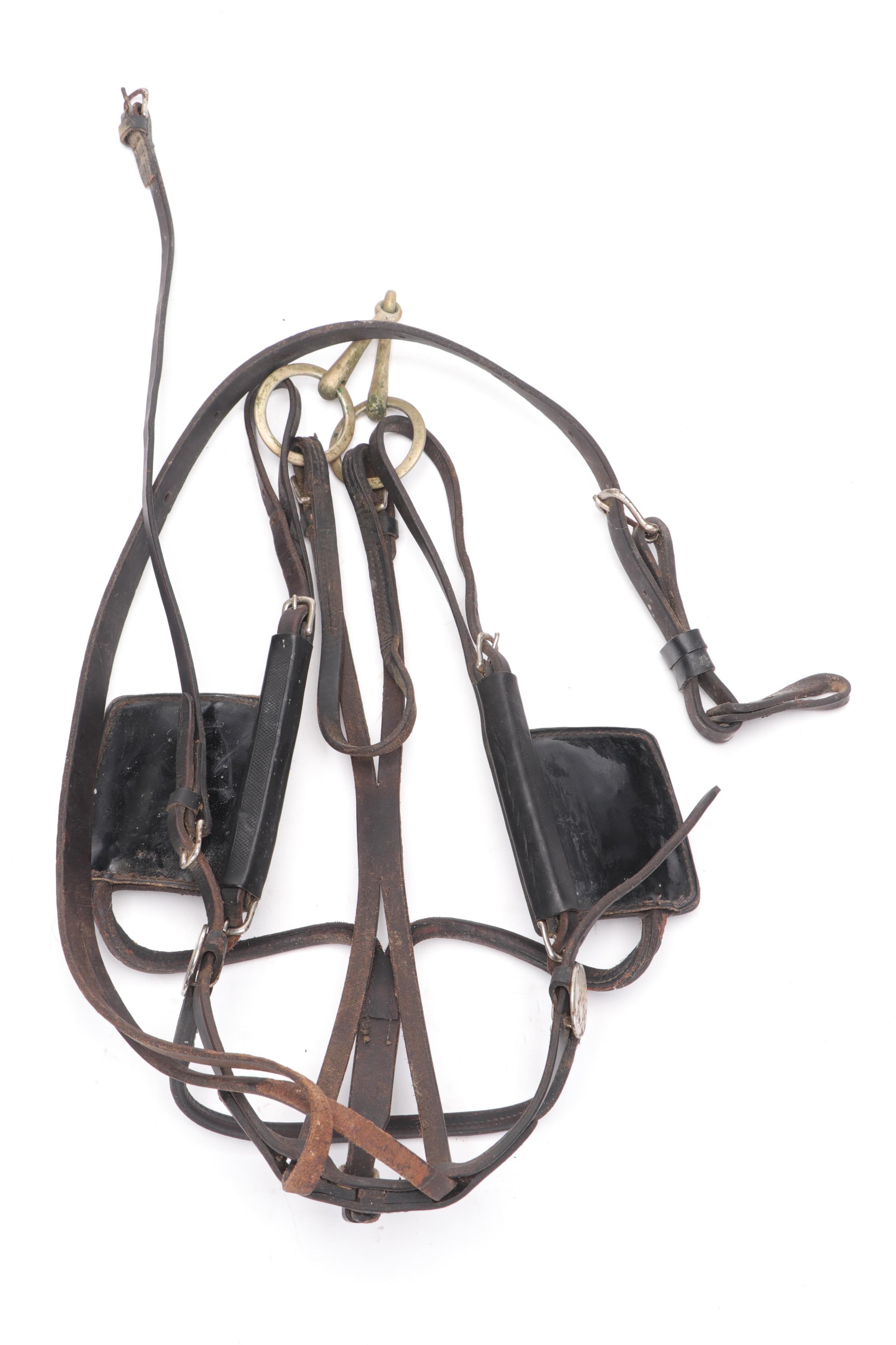 Leather Equestrian Harness Driving Bridles and Bits