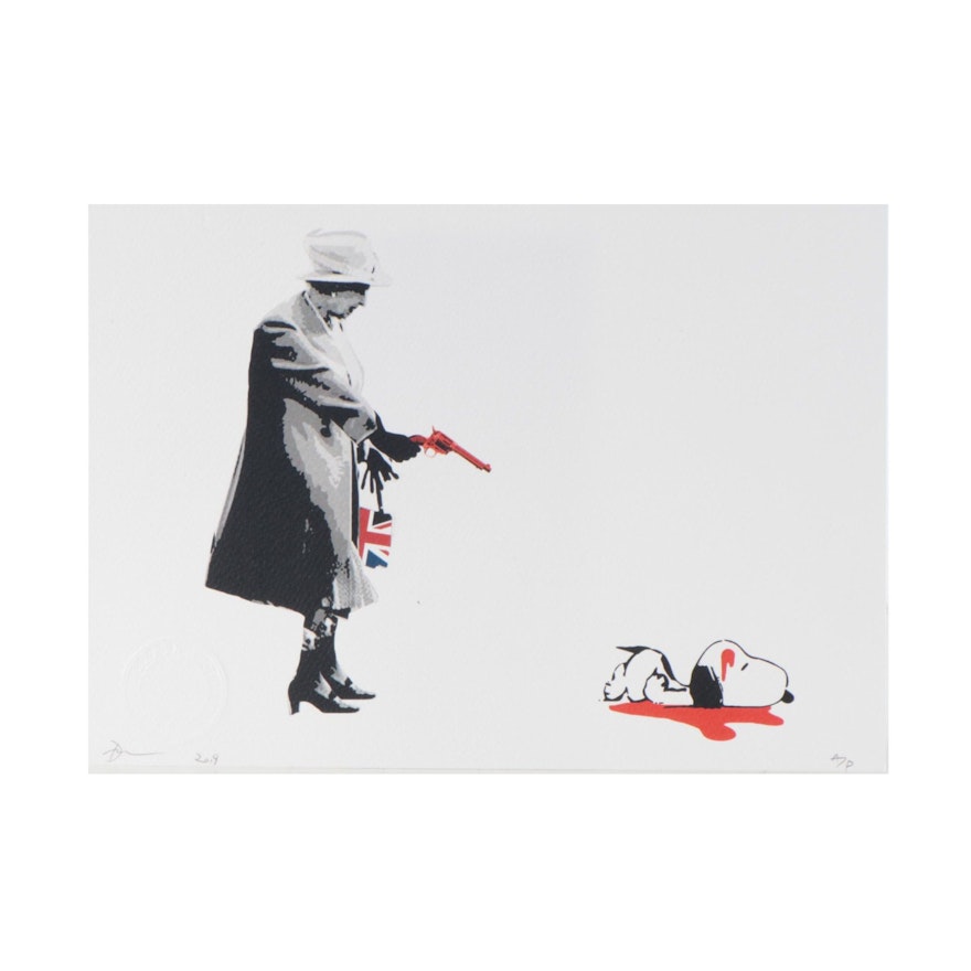 Death NYC Pop Art Graphic Print of Queen and Snoopy, 2019