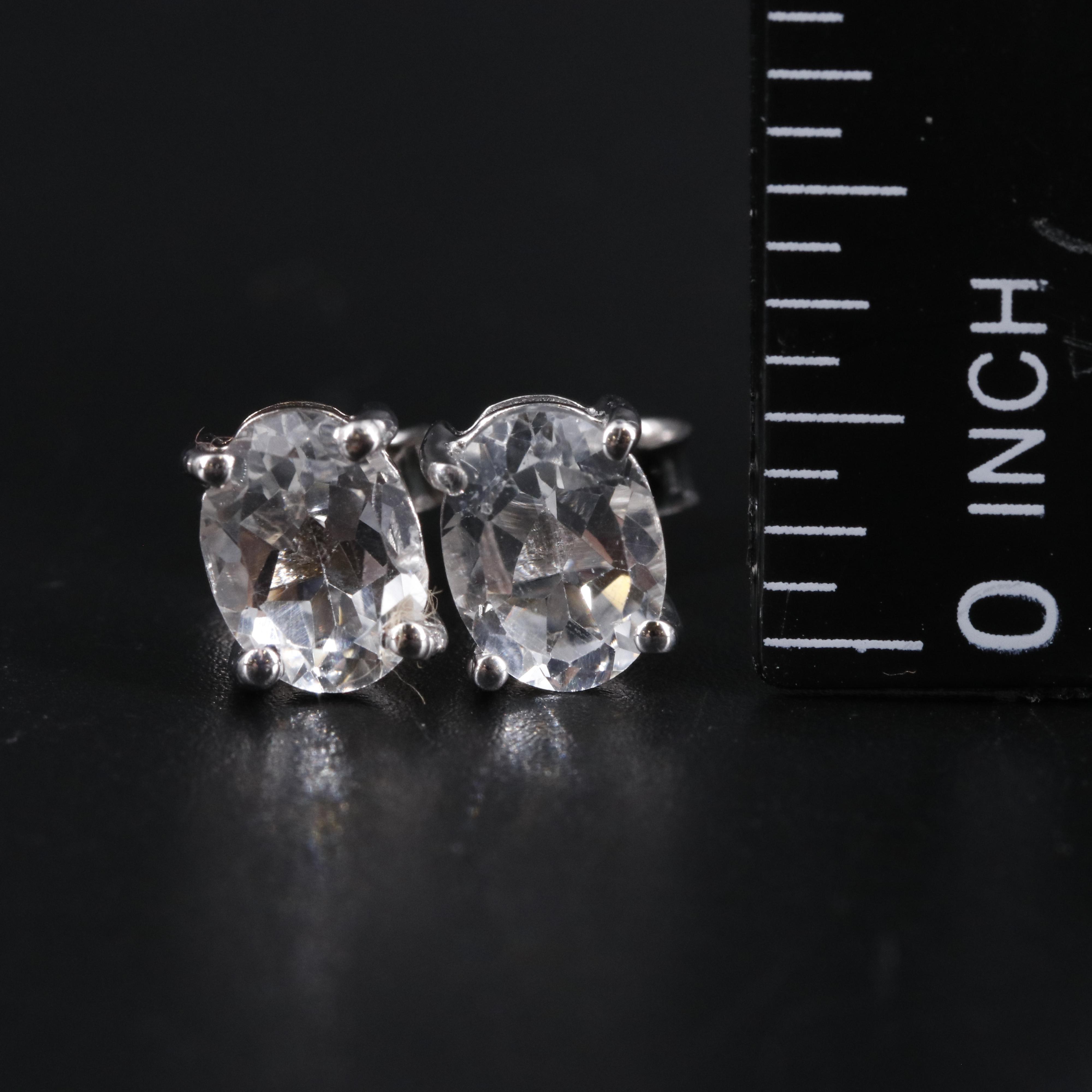 Sterling Silver Gemstone Stud Earrings