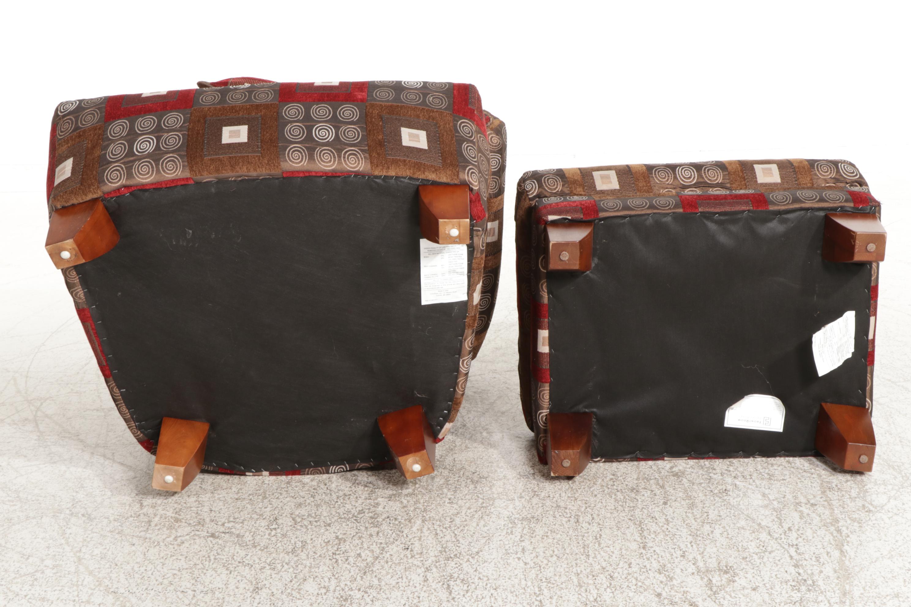 Corinthian Inc. for FrontRoom Furnishings Upholstered Armchair and Ottoman