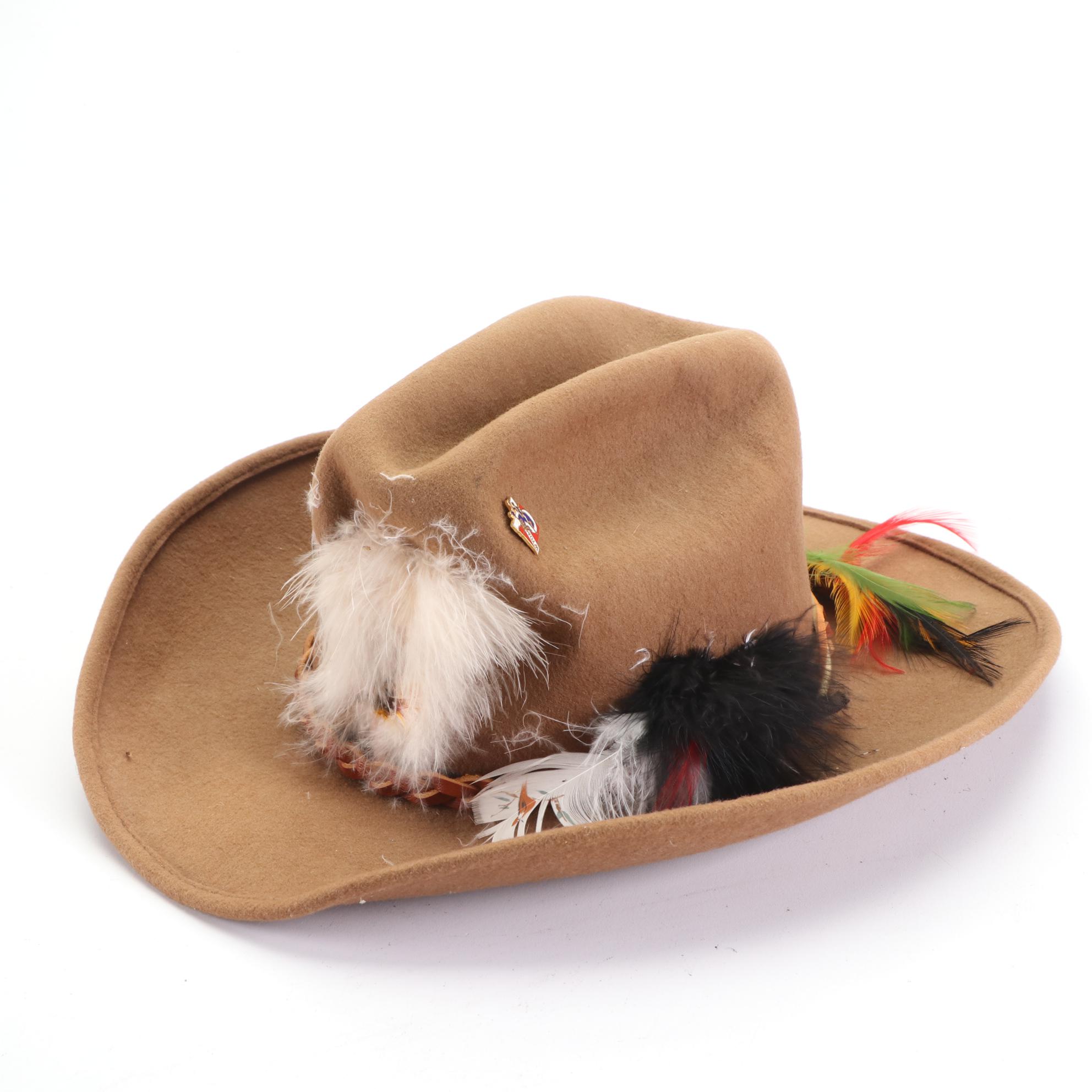 Bailey Pinched Front Western Hat and Cattleman Hat with Pins in Wool Felt