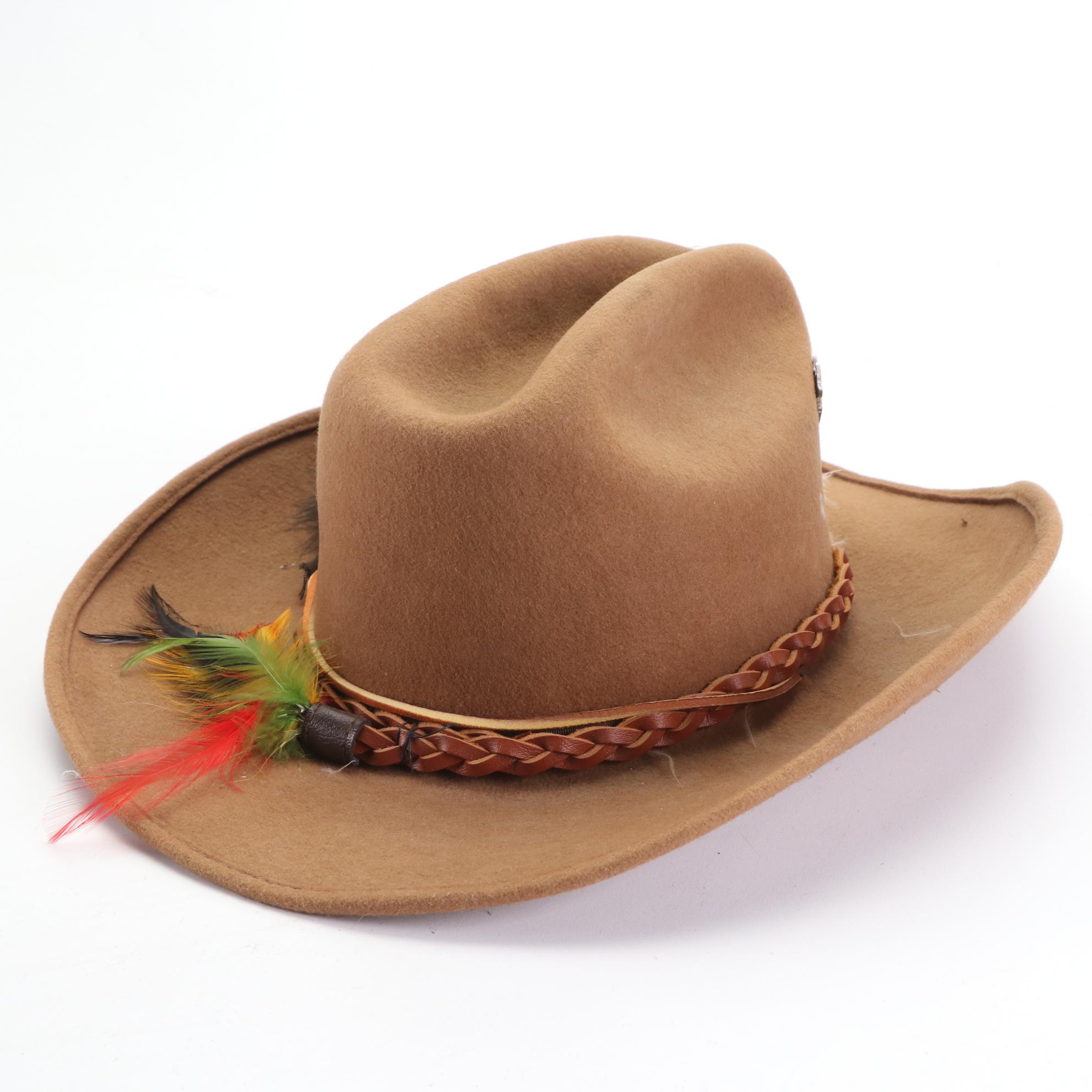 Bailey Pinched Front Western Hat and Cattleman Hat with Pins in Wool Felt