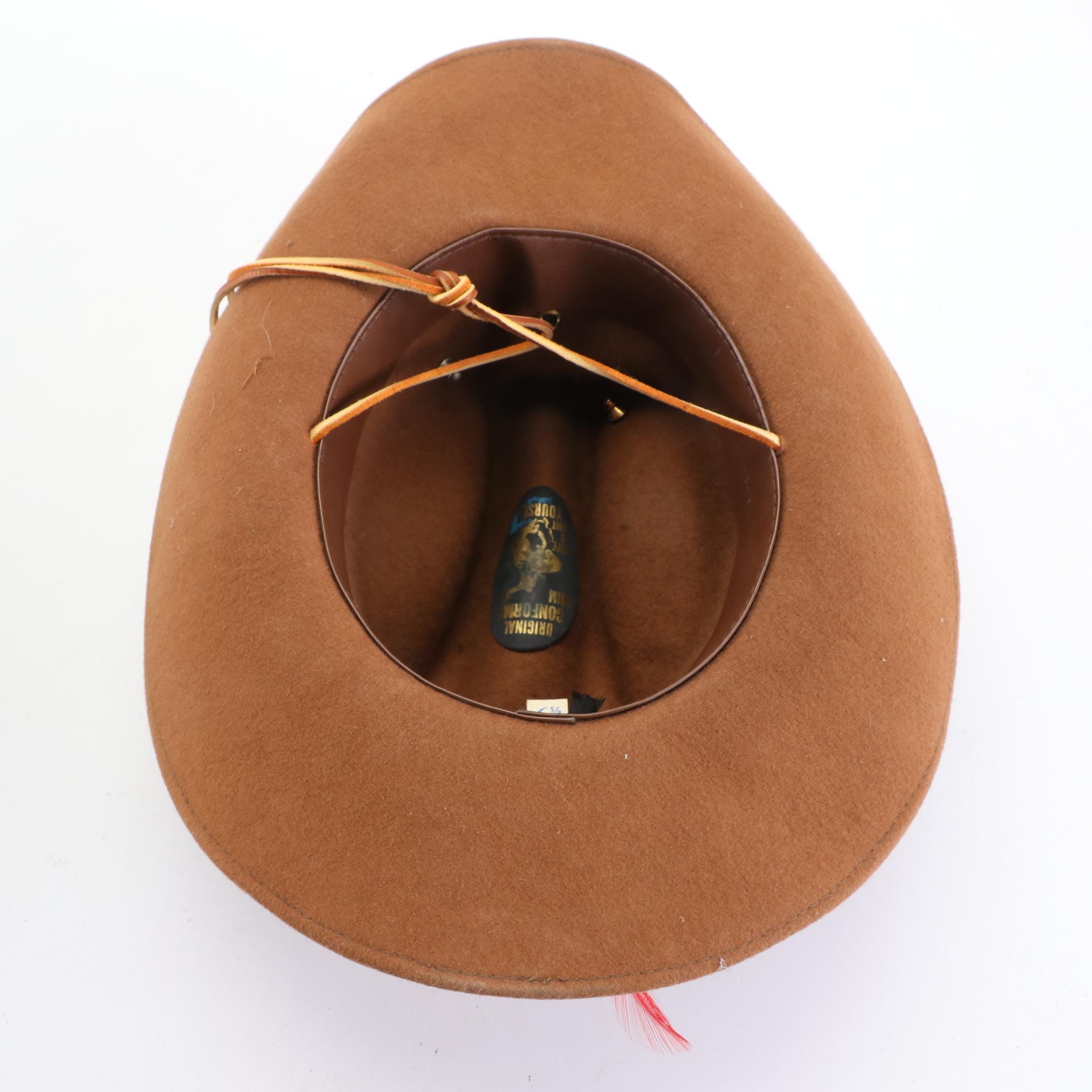 Bailey Pinched Front Western Hat and Cattleman Hat with Pins in Wool Felt