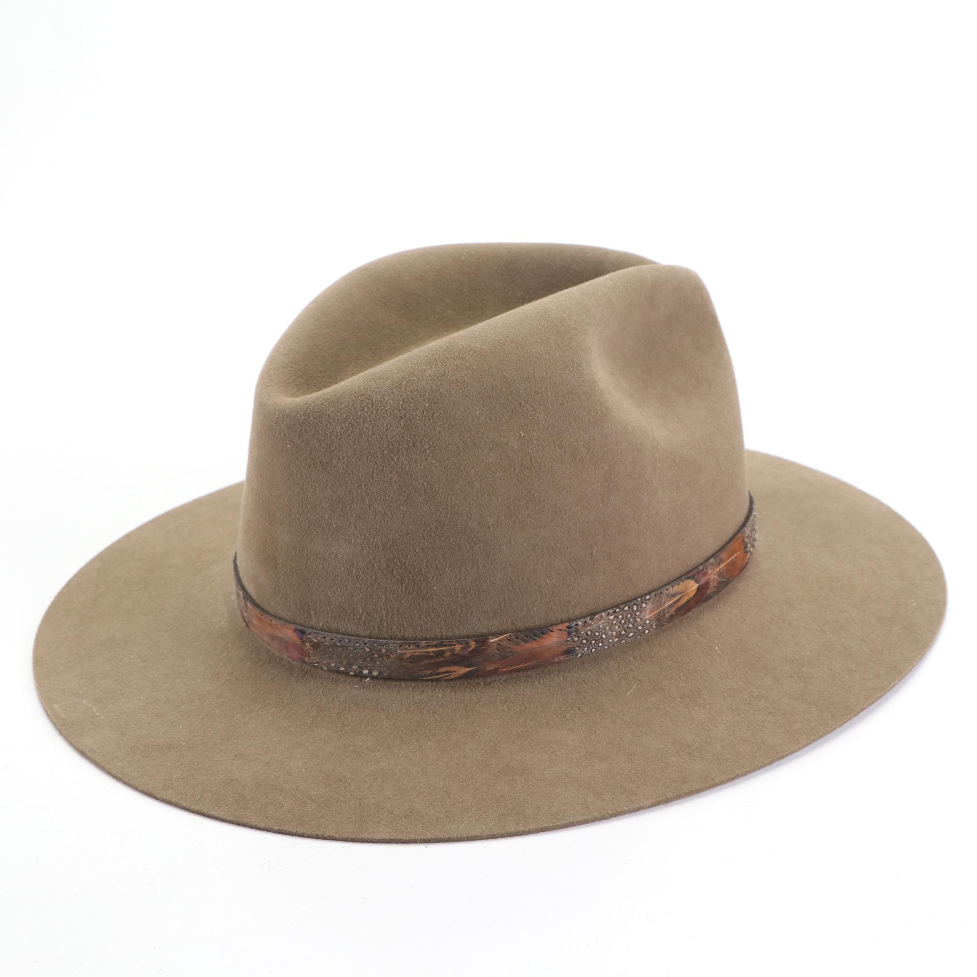 Bailey Pinched Front Western Hat and Cattleman Hat with Pins in Wool Felt