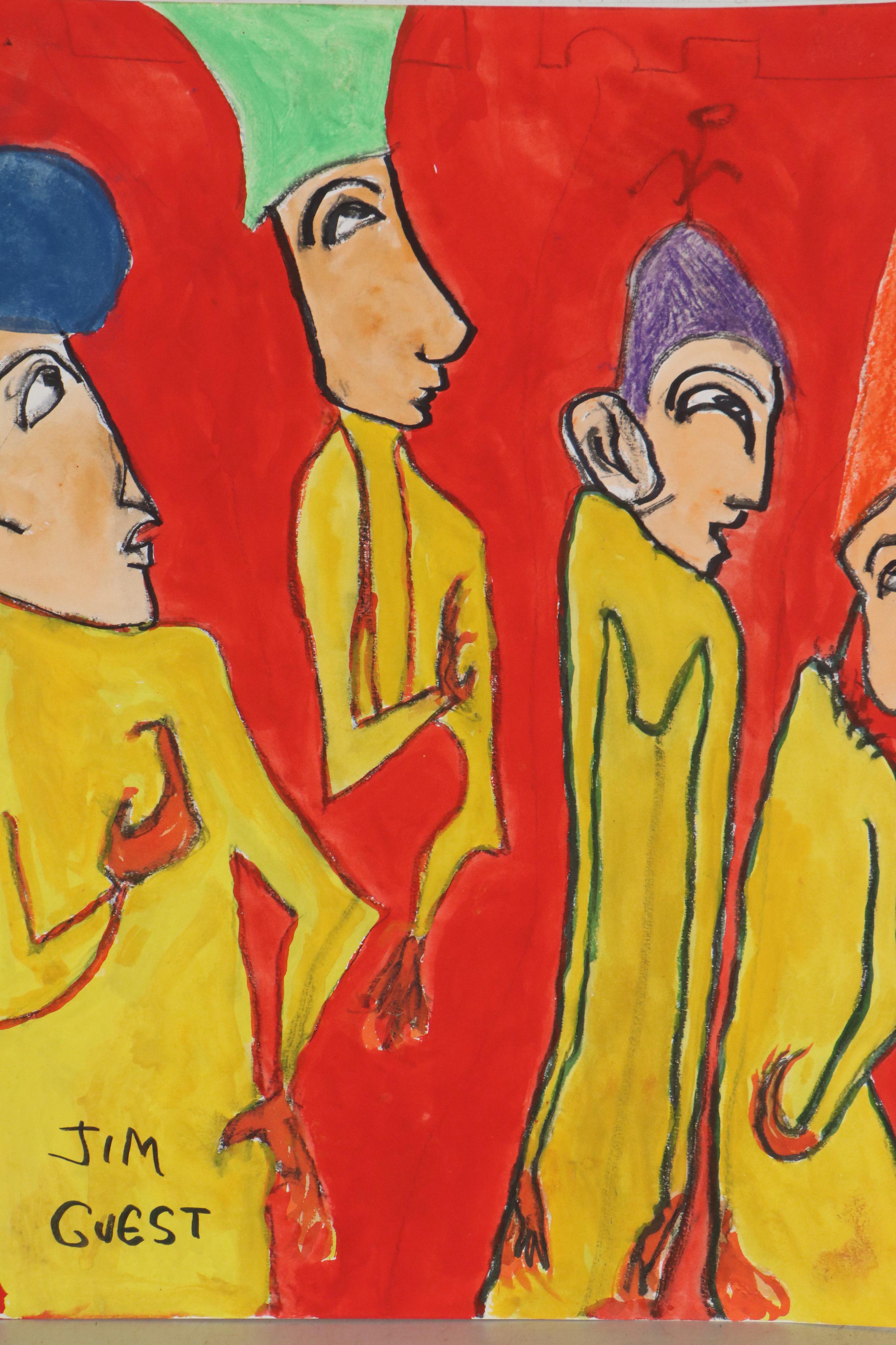 Jim Guest Figurative Mixed Media Paintings