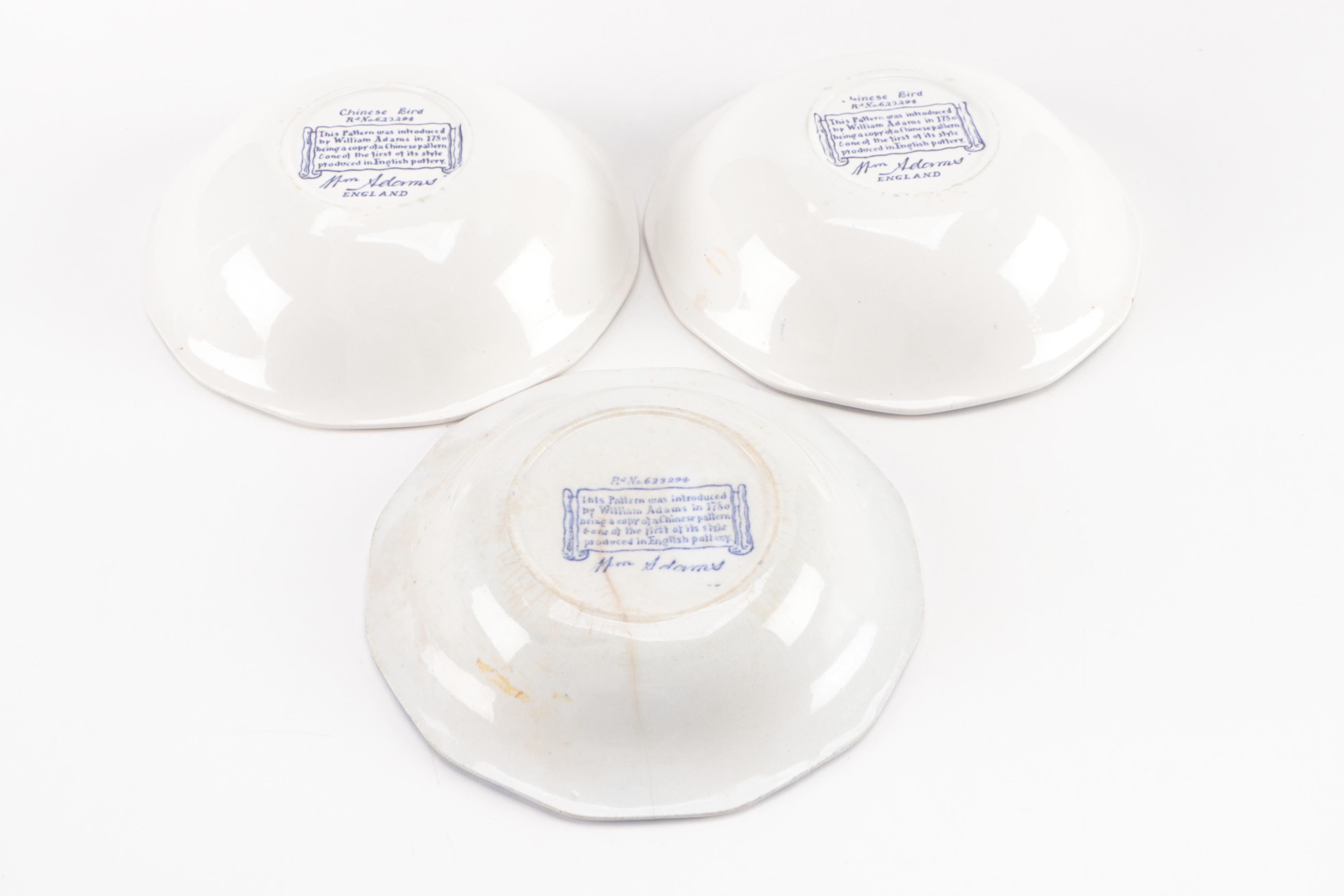 William Adams "Chinese Bird" Ironstone Dinnerware, 20th Century