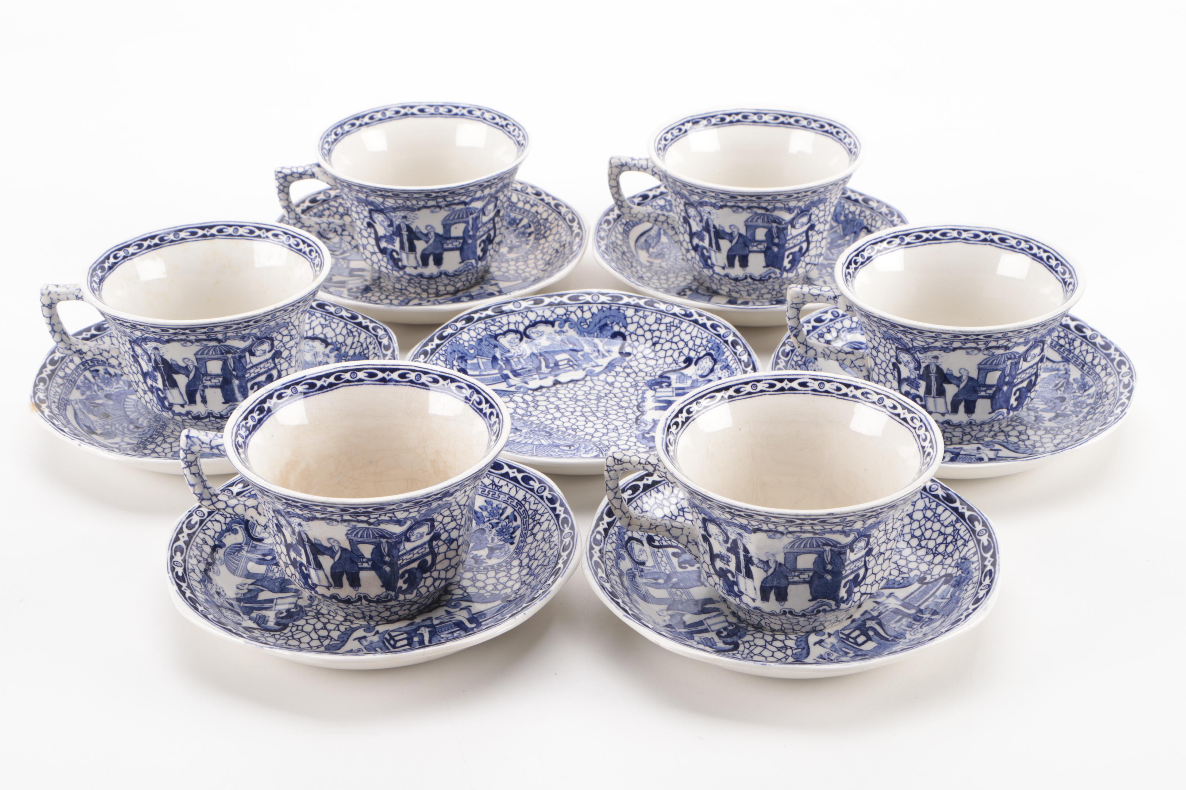 William Adams "Chinese Bird" Ironstone Dinnerware, 20th Century