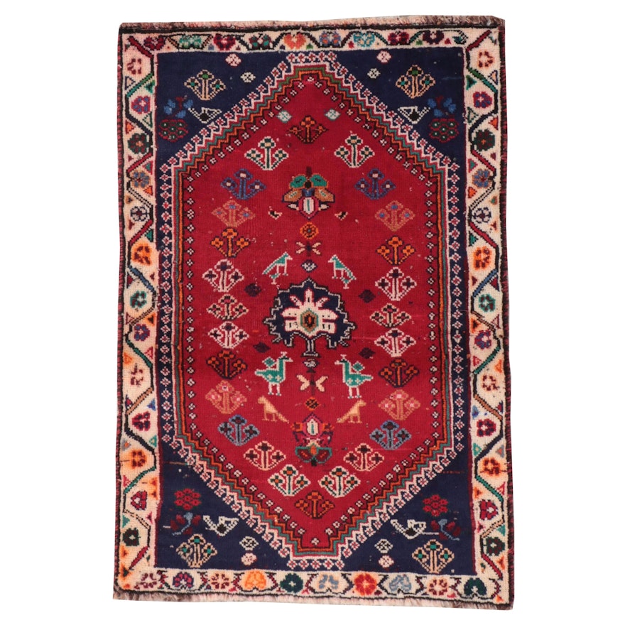 2'4 x 3'4 Hand-Knotted Persian Qashqai Accent Rug