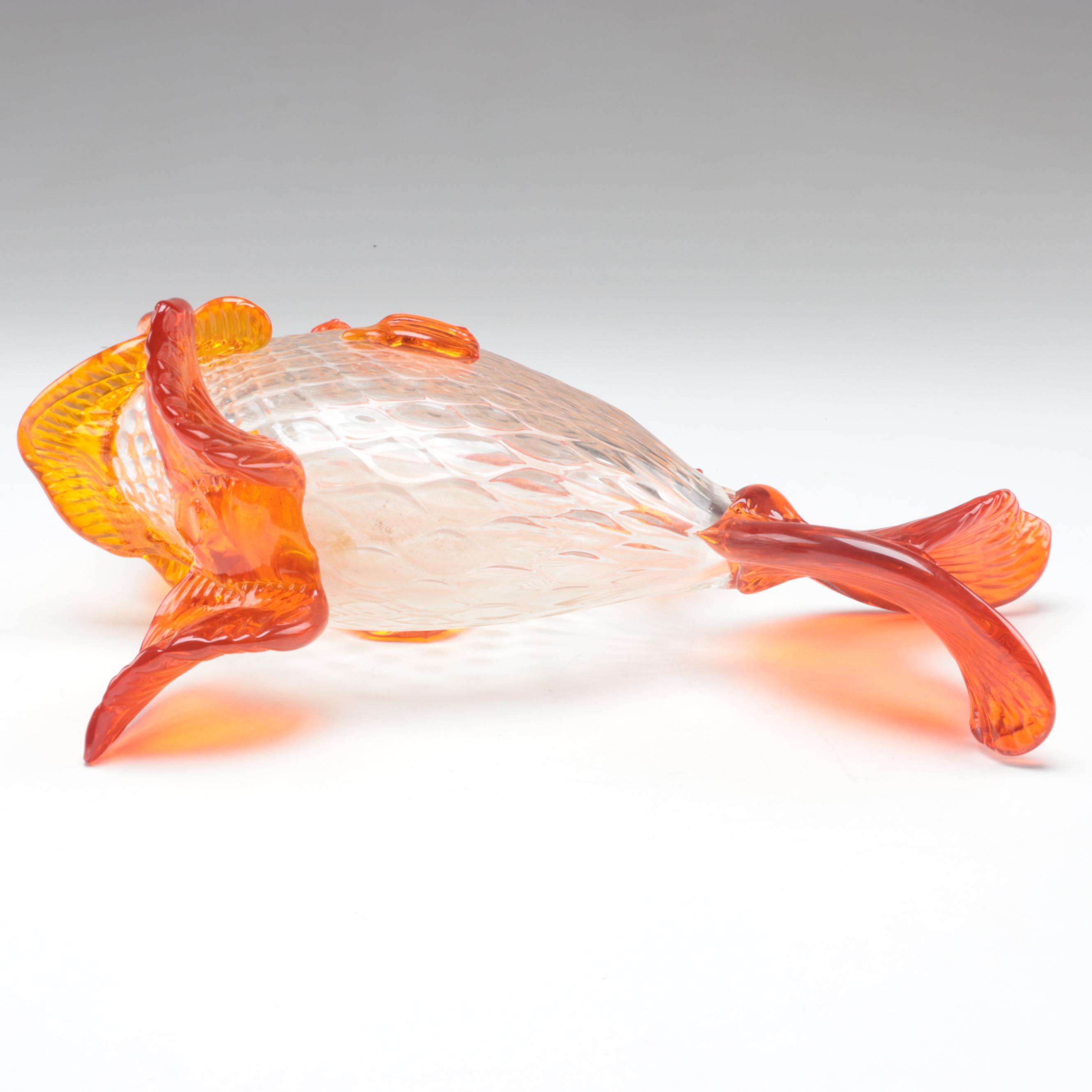 Handblown Art Glass Fish Vase