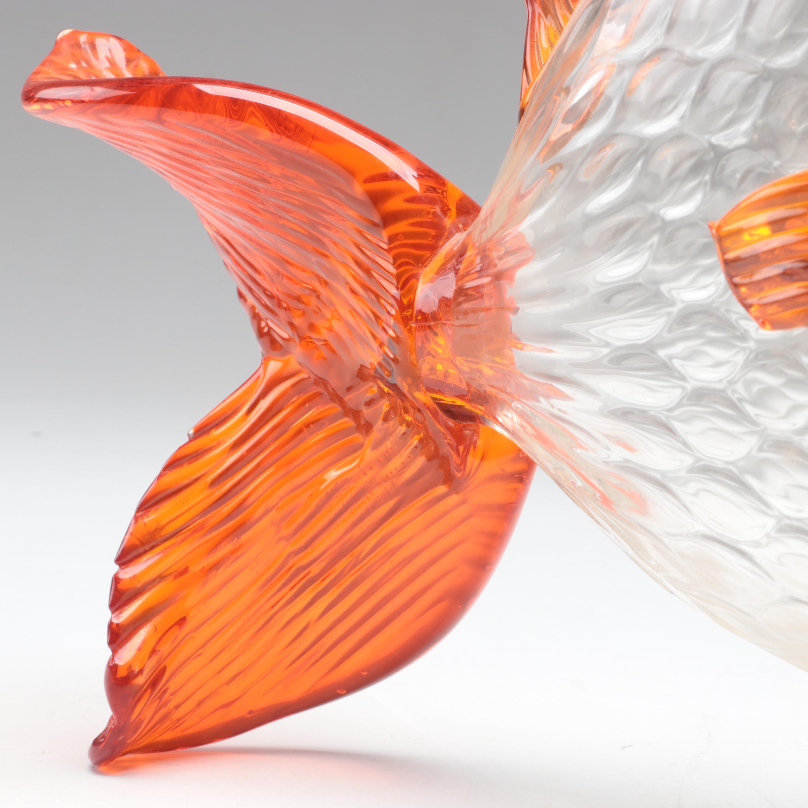 Handblown Art Glass Fish Vase