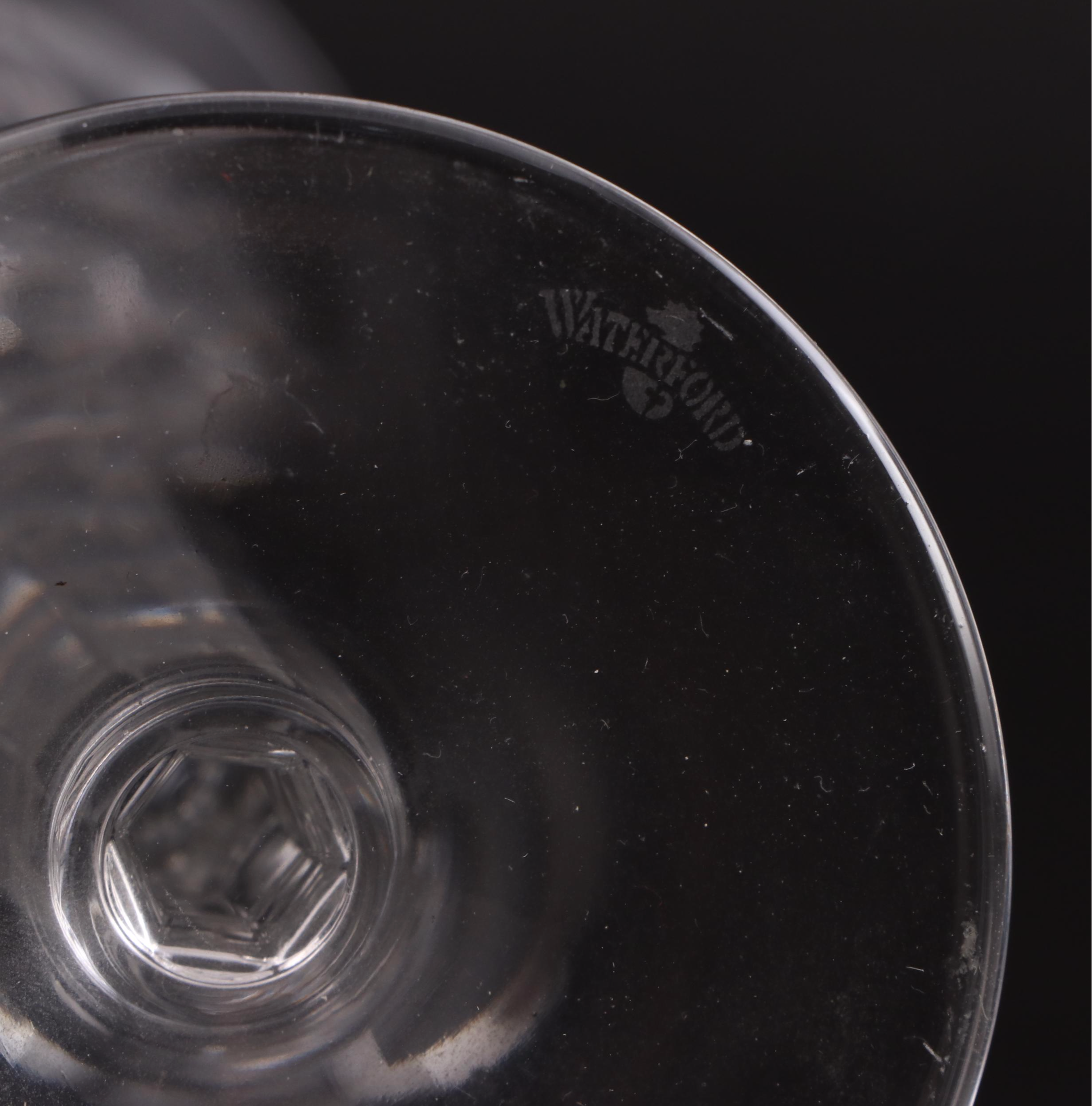 Waterford Crystal "Peace" Toasting Flutes with Other Champagne and Water Goblets