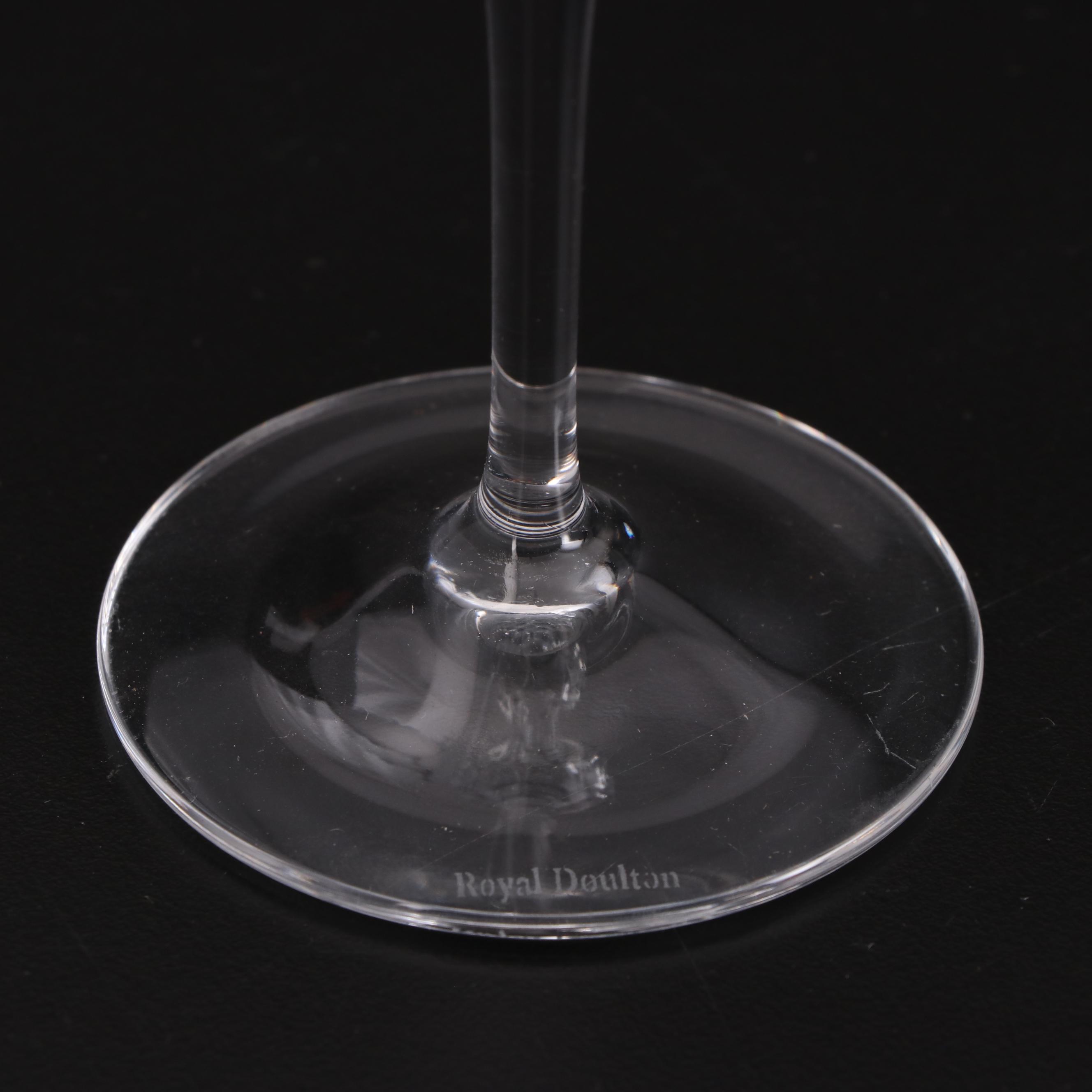 Waterford Crystal "Peace" Toasting Flutes with Other Champagne and Water Goblets