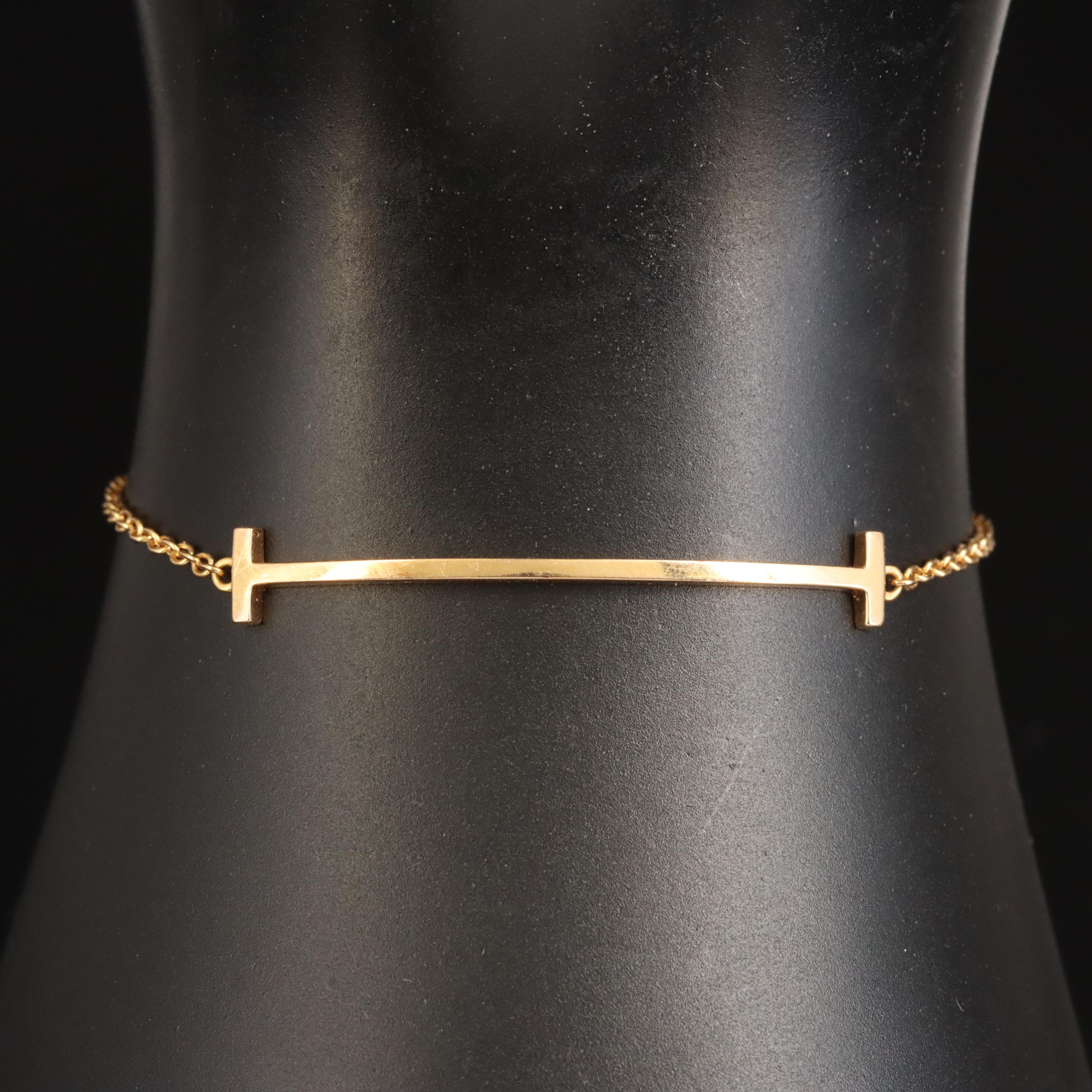 Tiffany & Co. 18K T Smile Bracelet