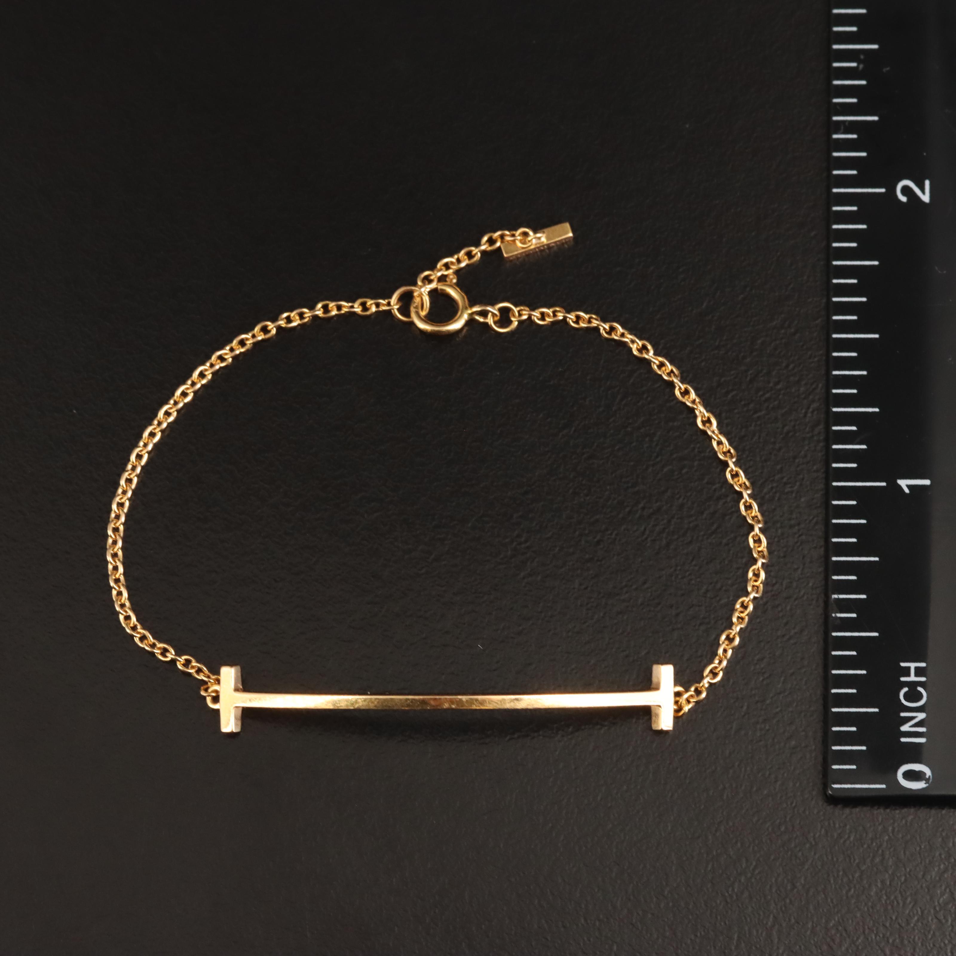 Tiffany & Co. 18K T Smile Bracelet