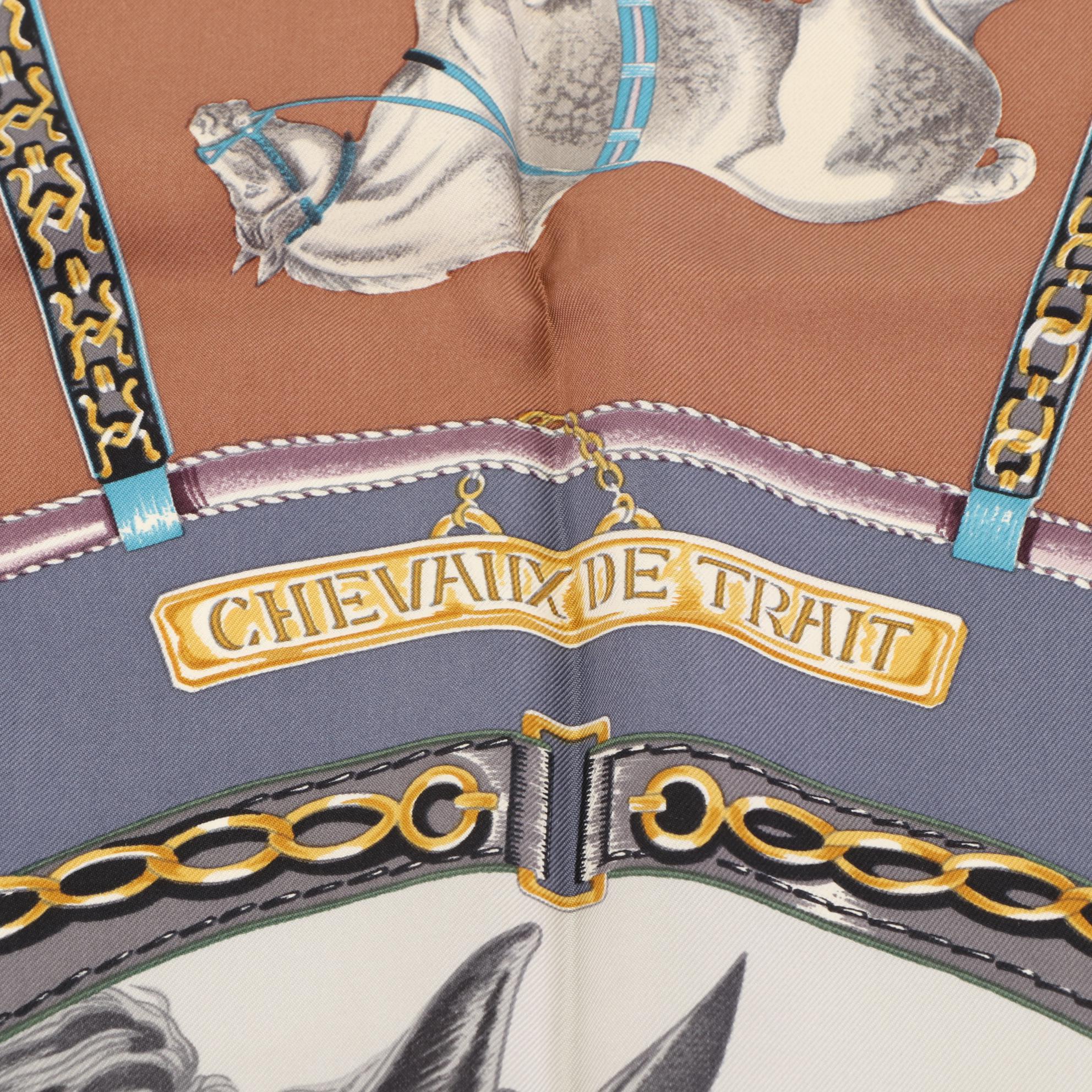 Hermès "Chevaux de Trait" Silk Twill Scarf