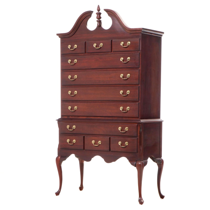 Queen Anne Style Mahogany Highboy Chest