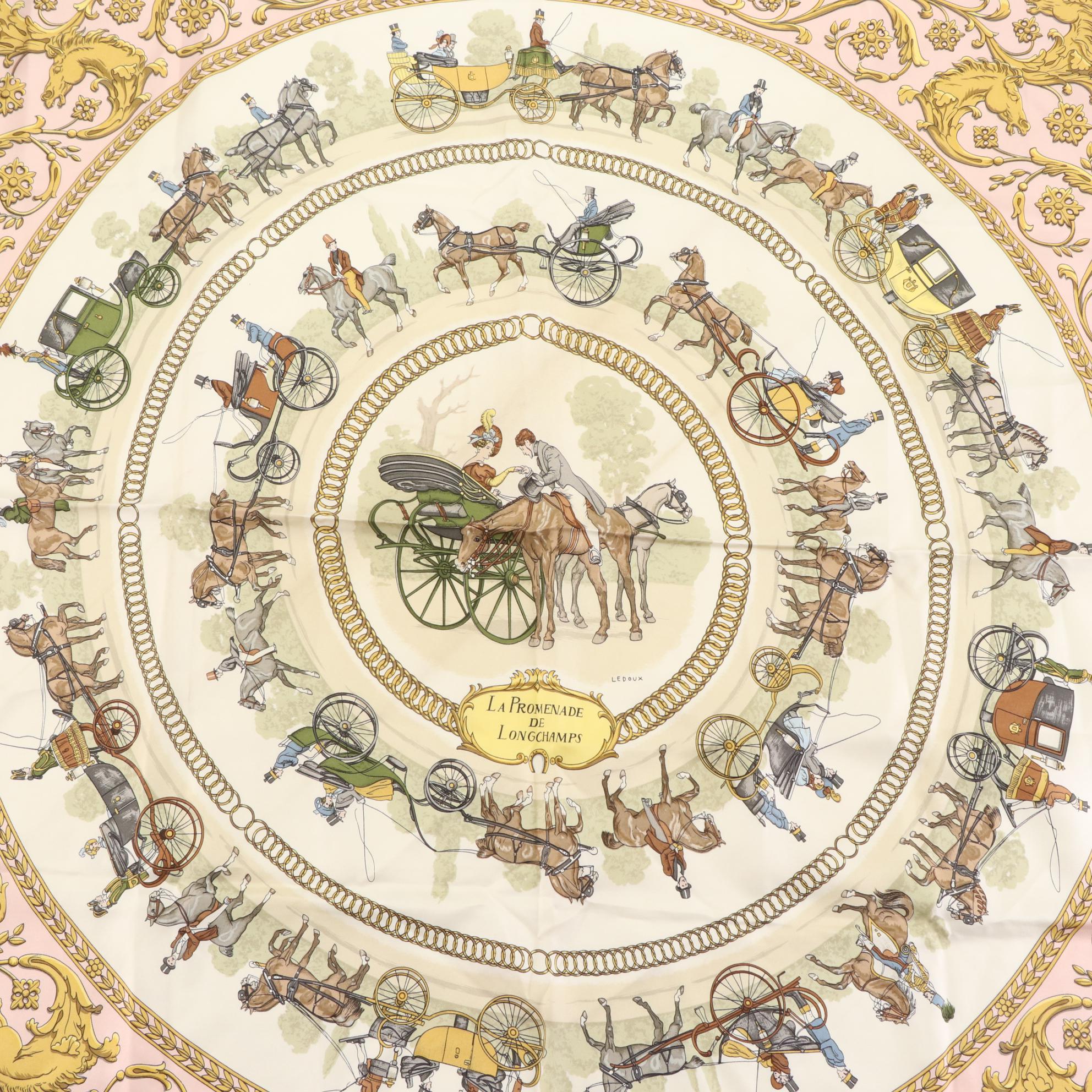 Hermès ''La Promenade de Longchamps'' Silk Twill Scarf