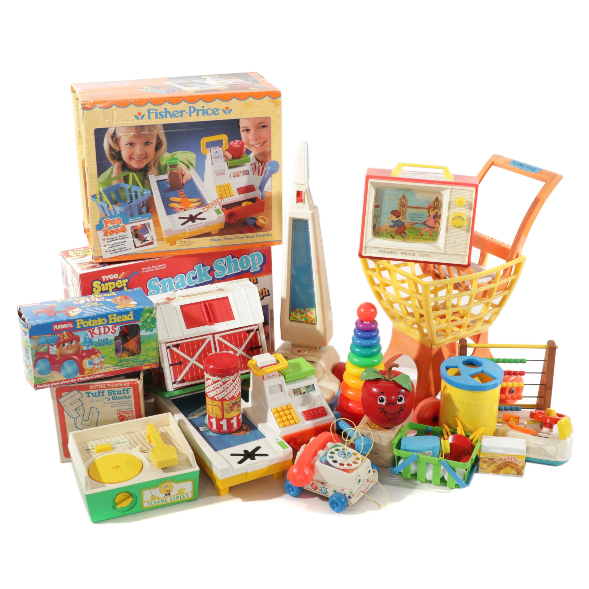 Fisher-Price Shopper and Record Player with Tyco Snack Shop and More