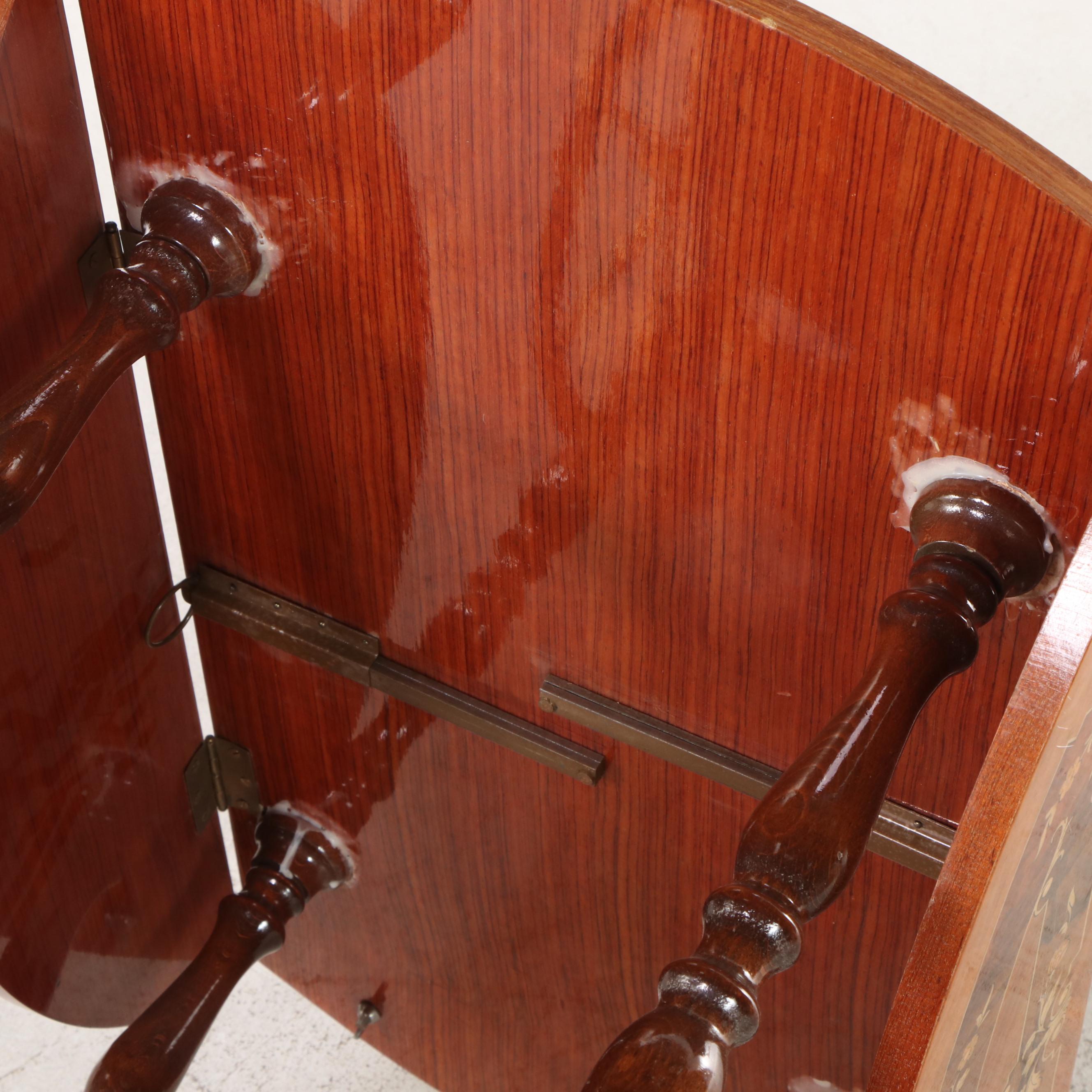 Italian Inlaid Walnut Serving Cart, Mid-20th Century