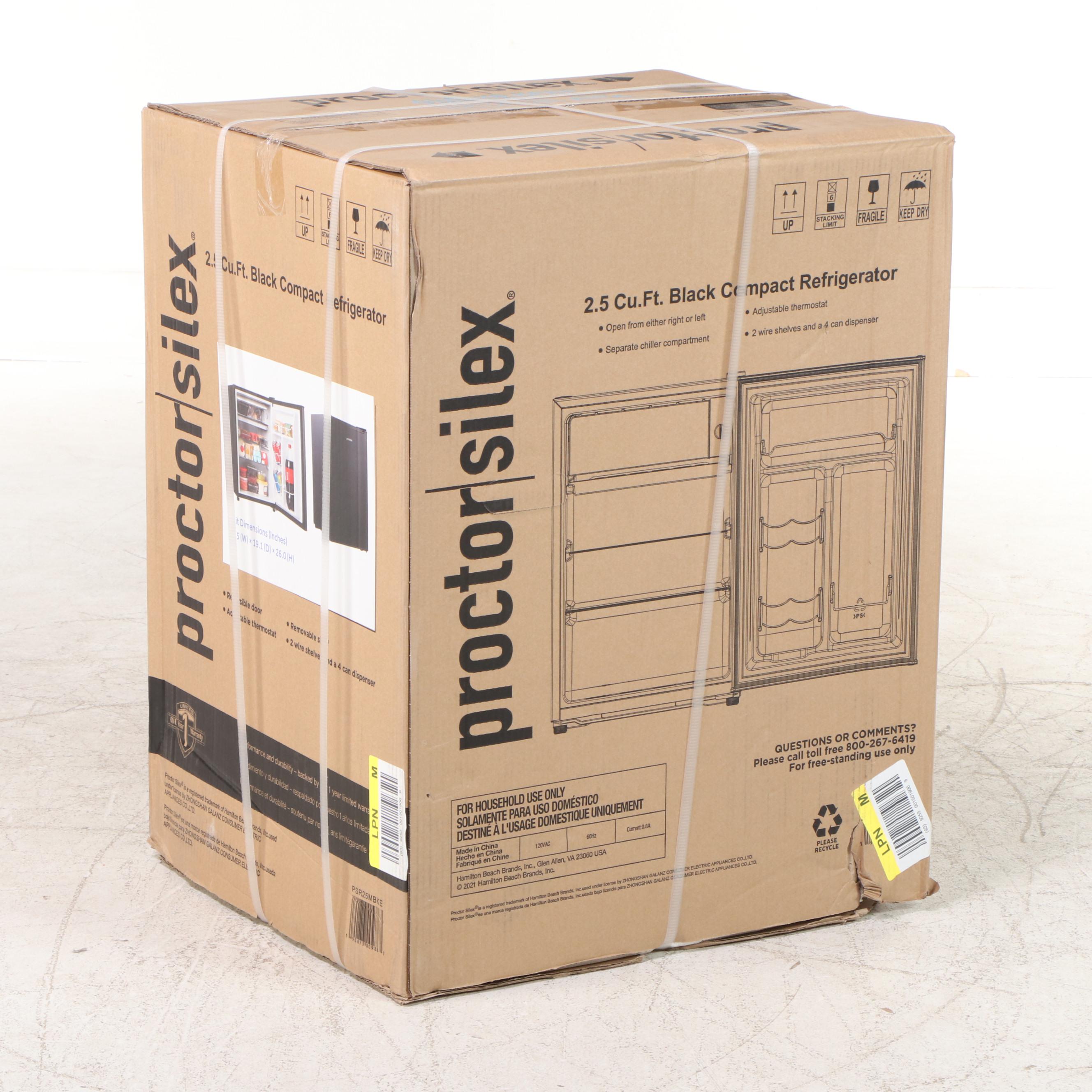 Proctor-Silex 2.5 Cu. Ft. Black Compact Refrigerator