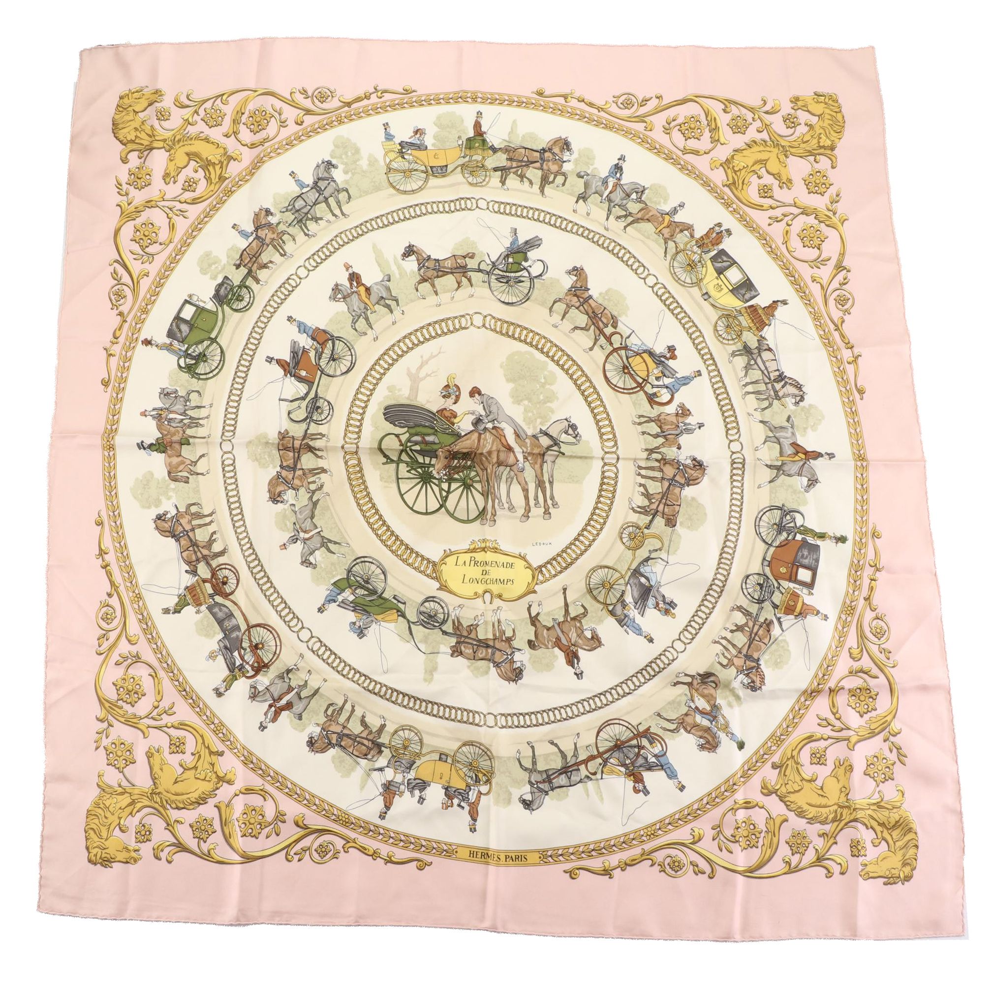 Hermès ''La Promenade de Longchamps'' Silk Twill Scarf