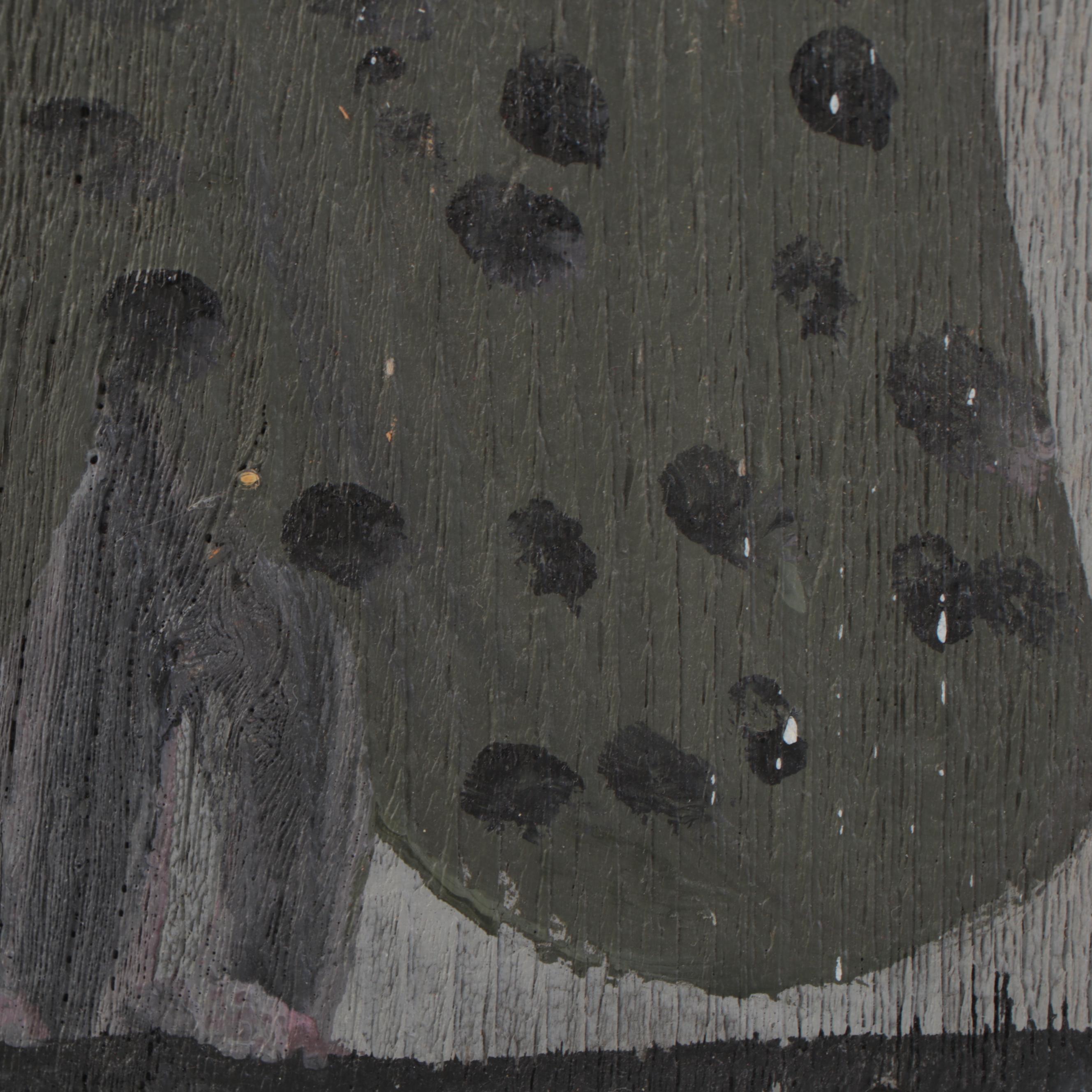 Mose Tolliver Folk Art Painting of Figure, Possibly Artist's Wife