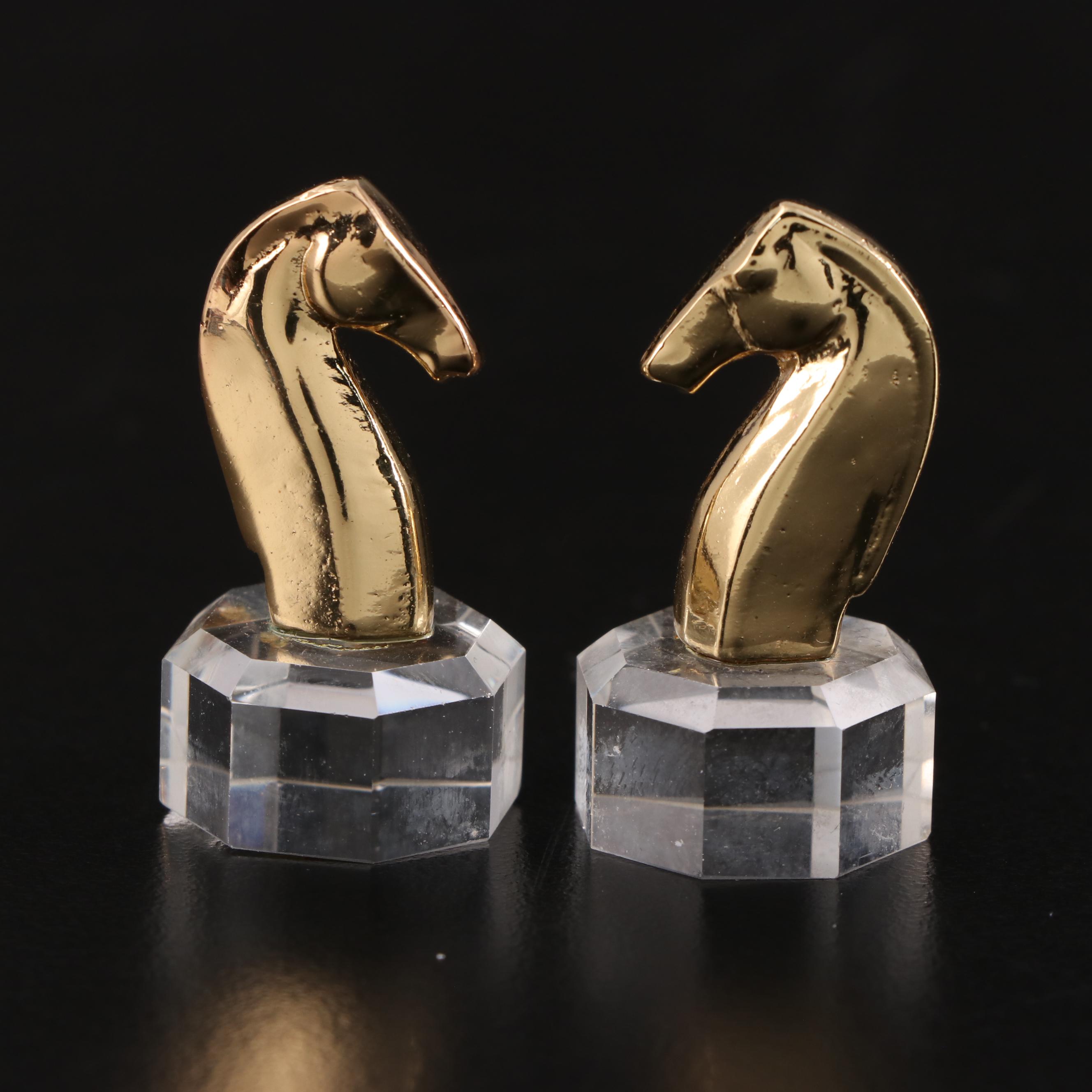 24K Gold Plate, Silver Plate and Crystal Chess Set Crystal Chess Board