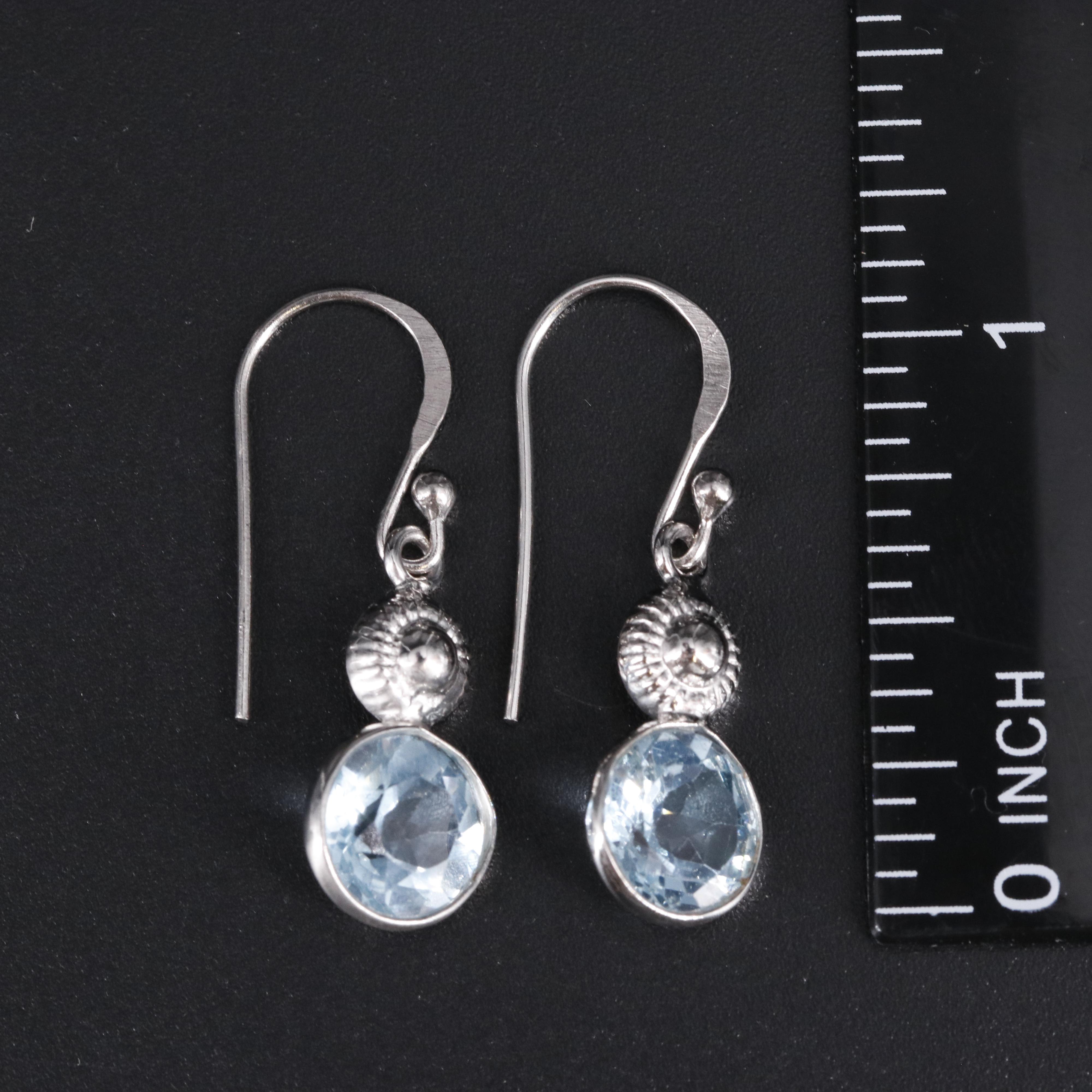 Sterling Silver Gemstone Drop Earrings