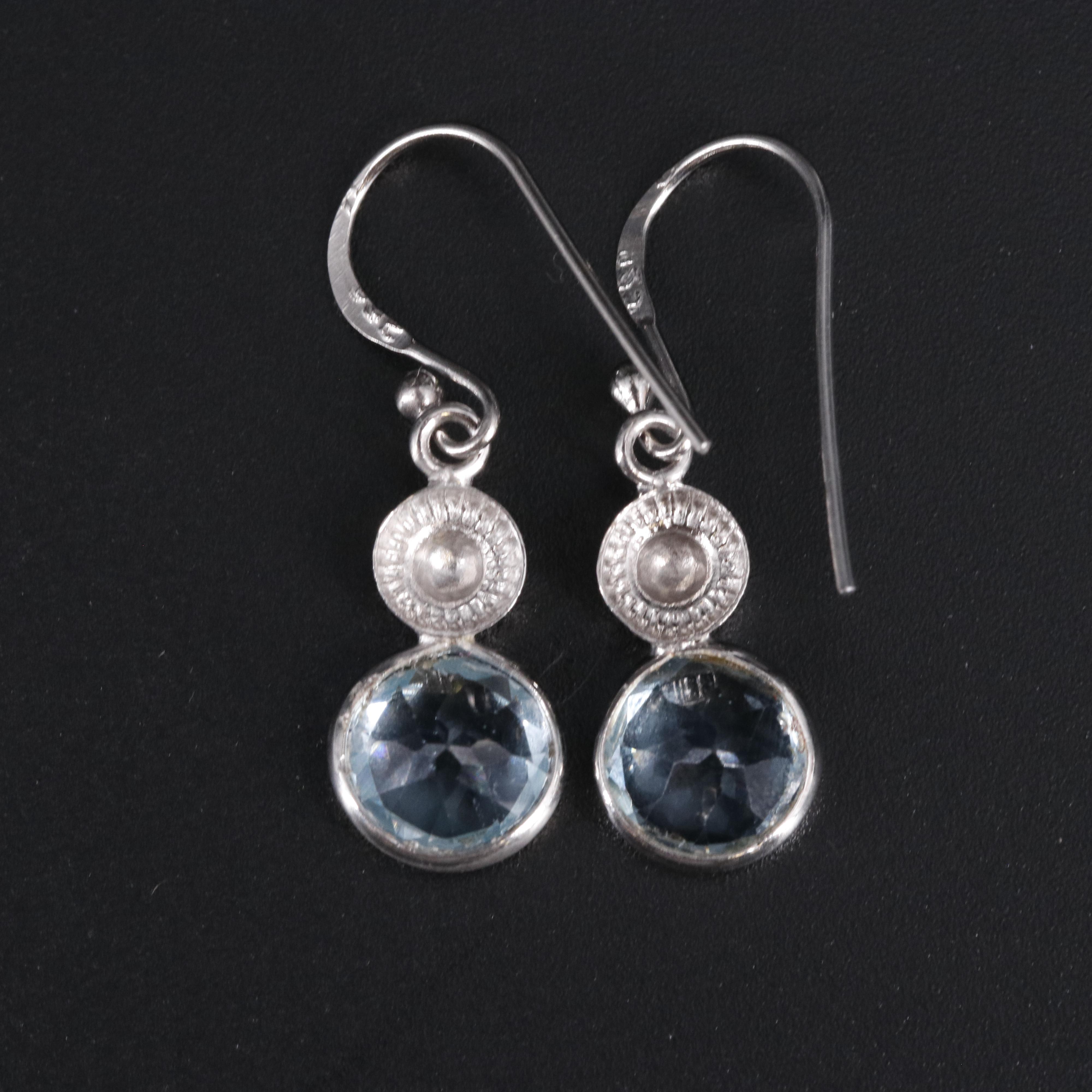 Sterling Silver Gemstone Drop Earrings