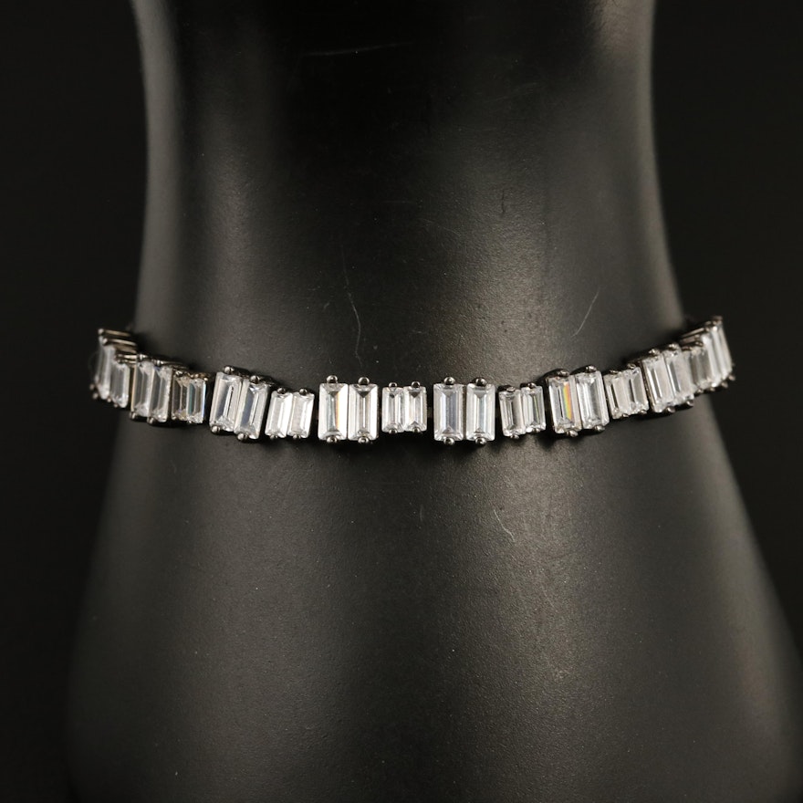 Sterling Cubic Zirconia Bolo Bracelet