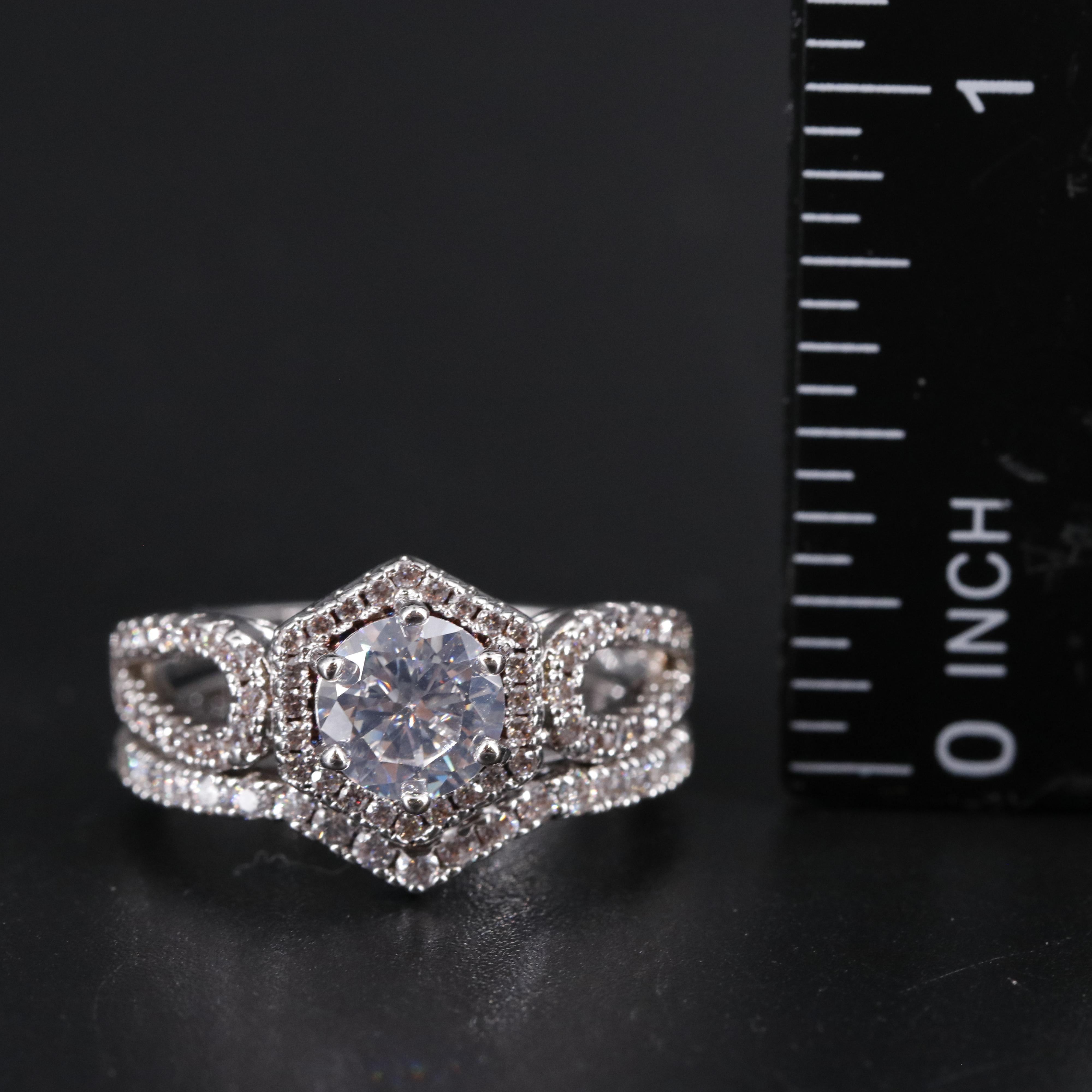 Cubic Zirconia Ring and Enhancer Band