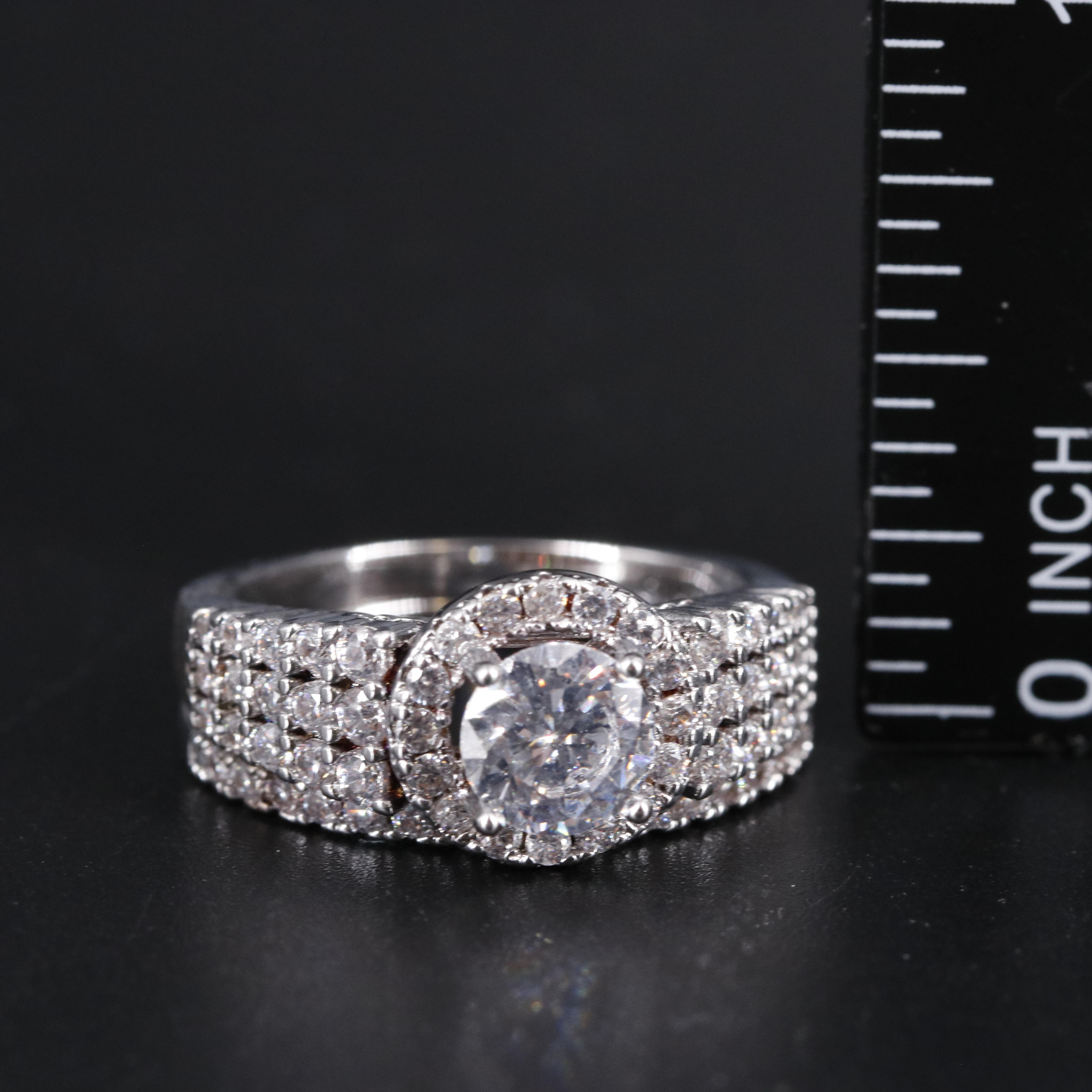 Cubic Zirconia Ring and Enhancer Band