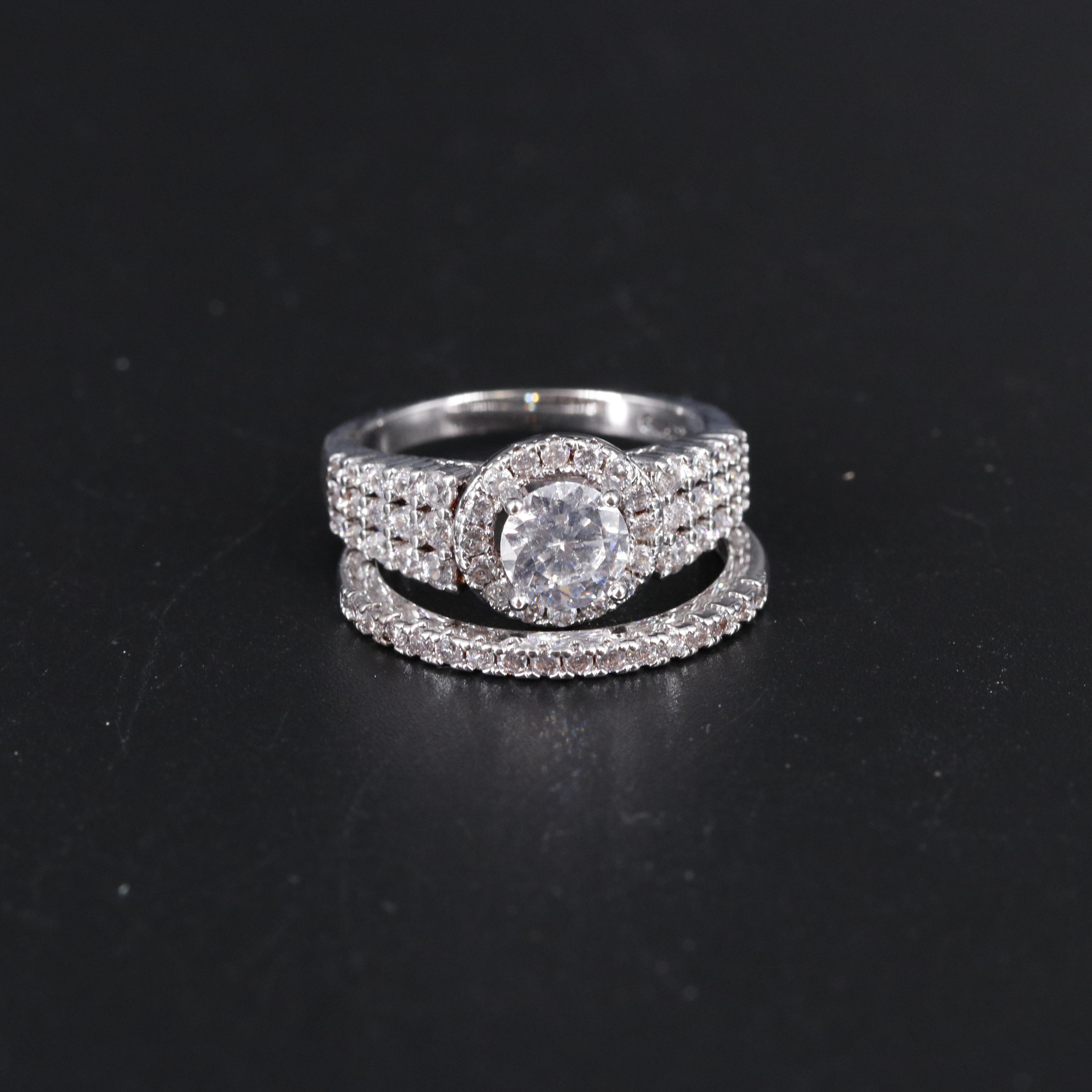 Cubic Zirconia Ring and Enhancer Band