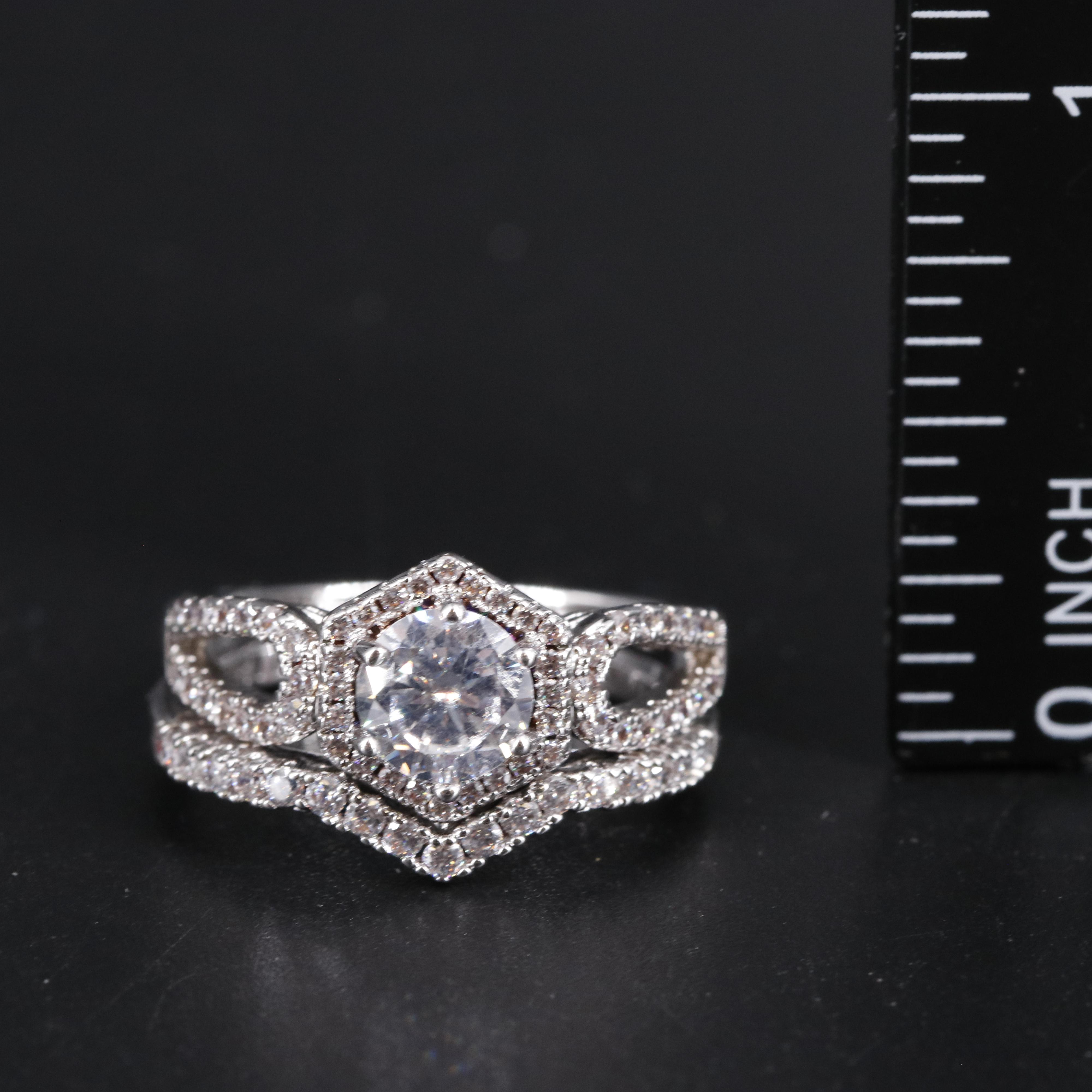 Cubic Zirconia Ring and Enhancer Band