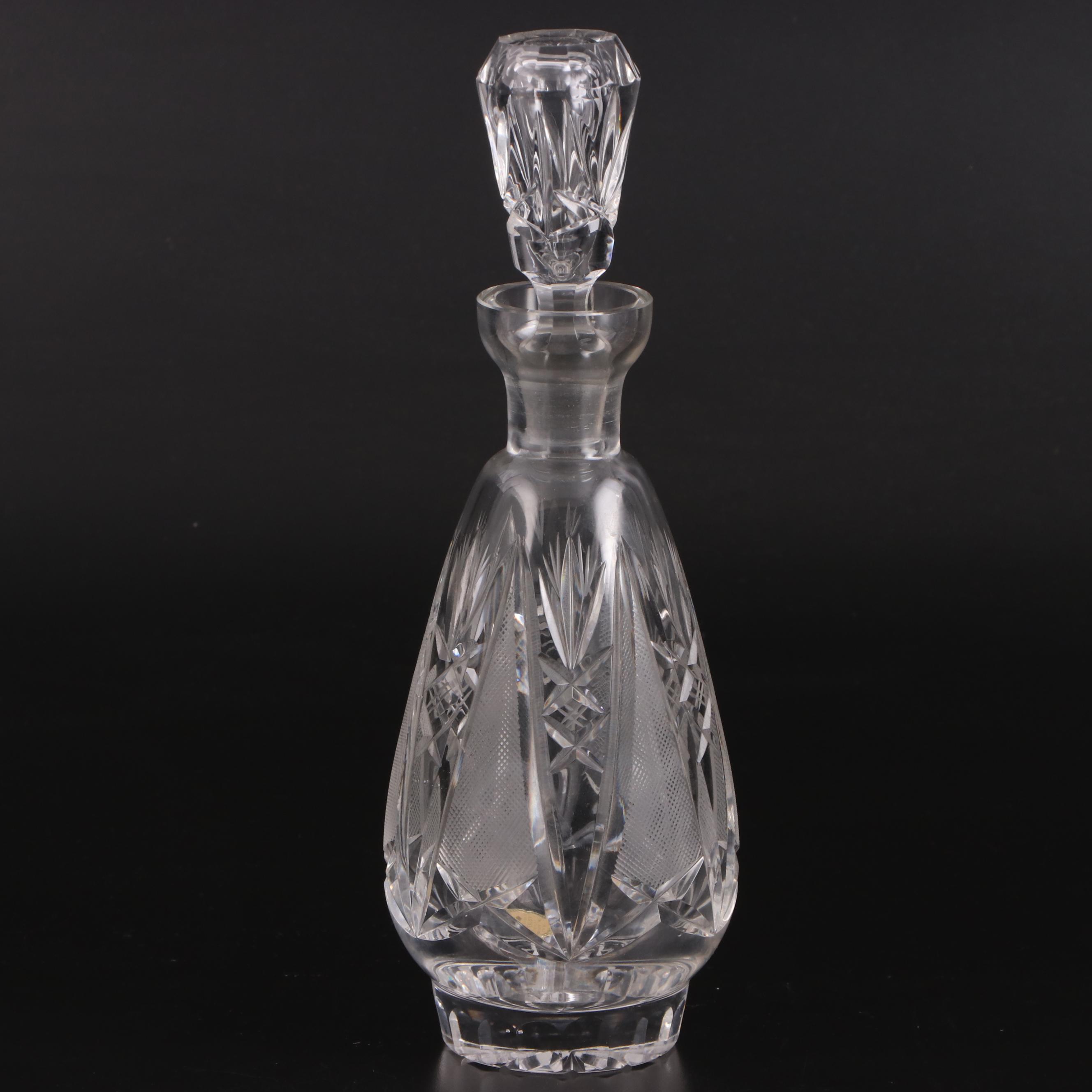 Imperlux East German Cut Crystal Decanter and Liqueur Glasses