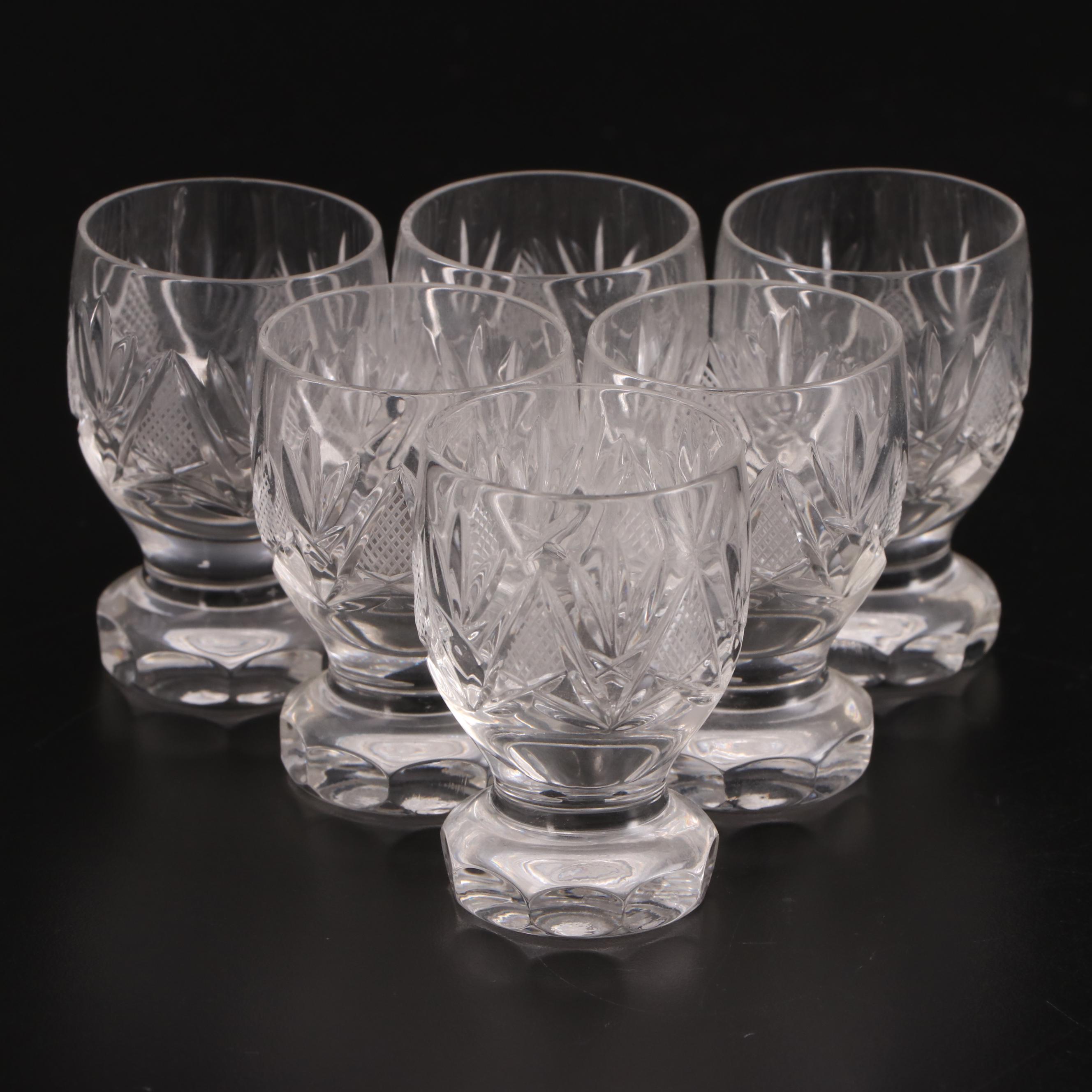 Imperlux East German Cut Crystal Decanter and Liqueur Glasses