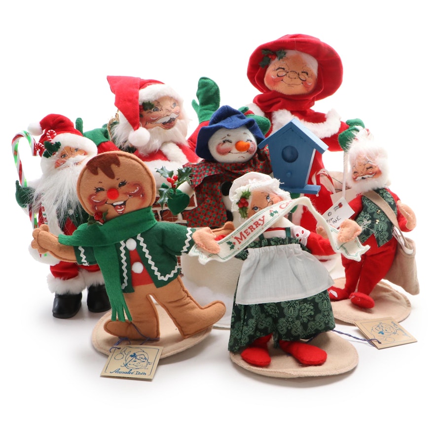 Annalee "Santa in Chimney" and Christmas Doll Collection