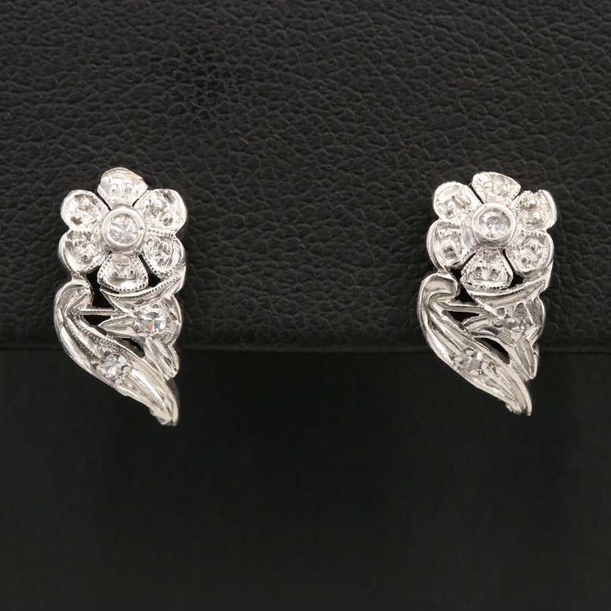 Platinum 0.12 CTW Diamond Earrings with 14K Posts