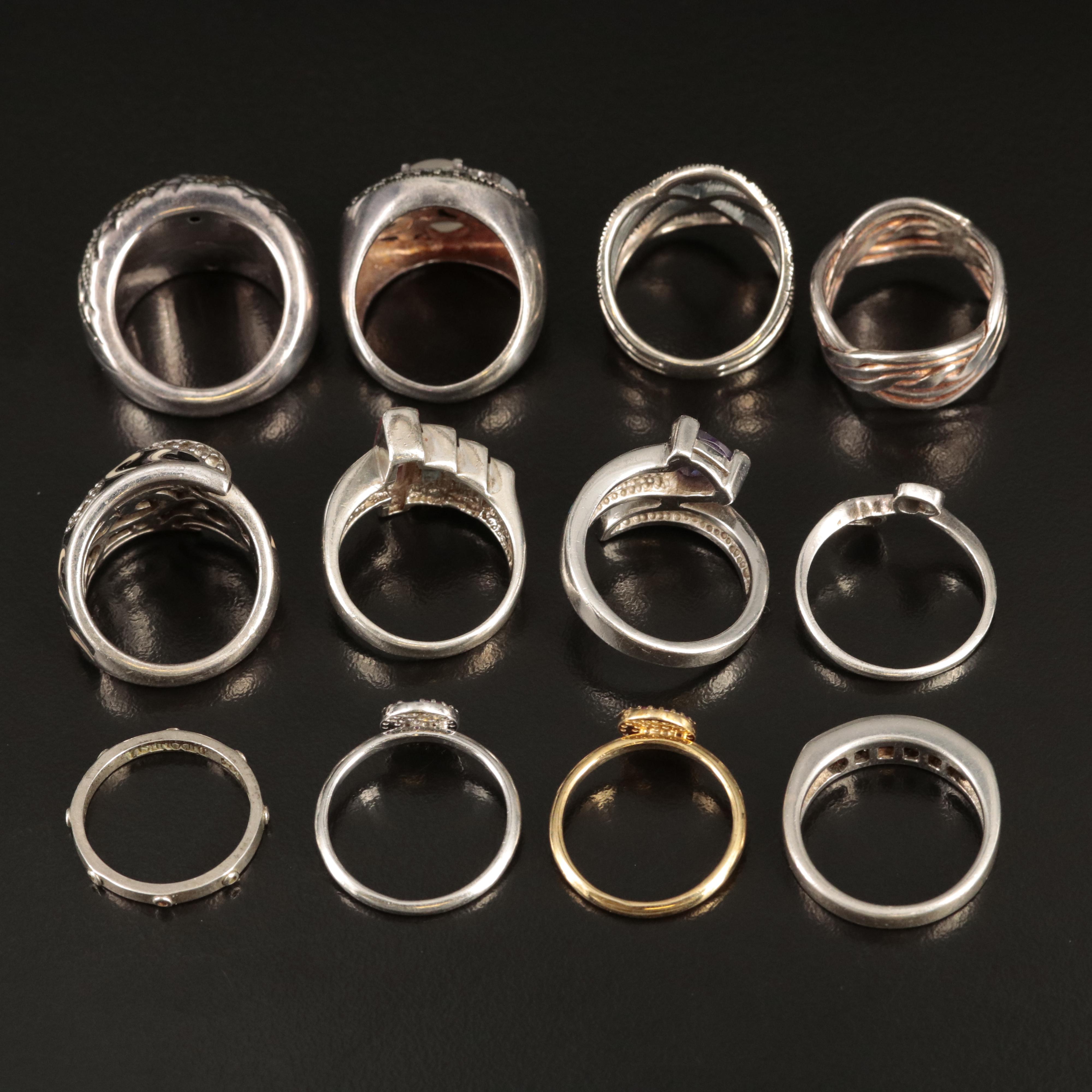 Belle Étoile, Moonstone and Enamel Featured in Sterling Ring Selection