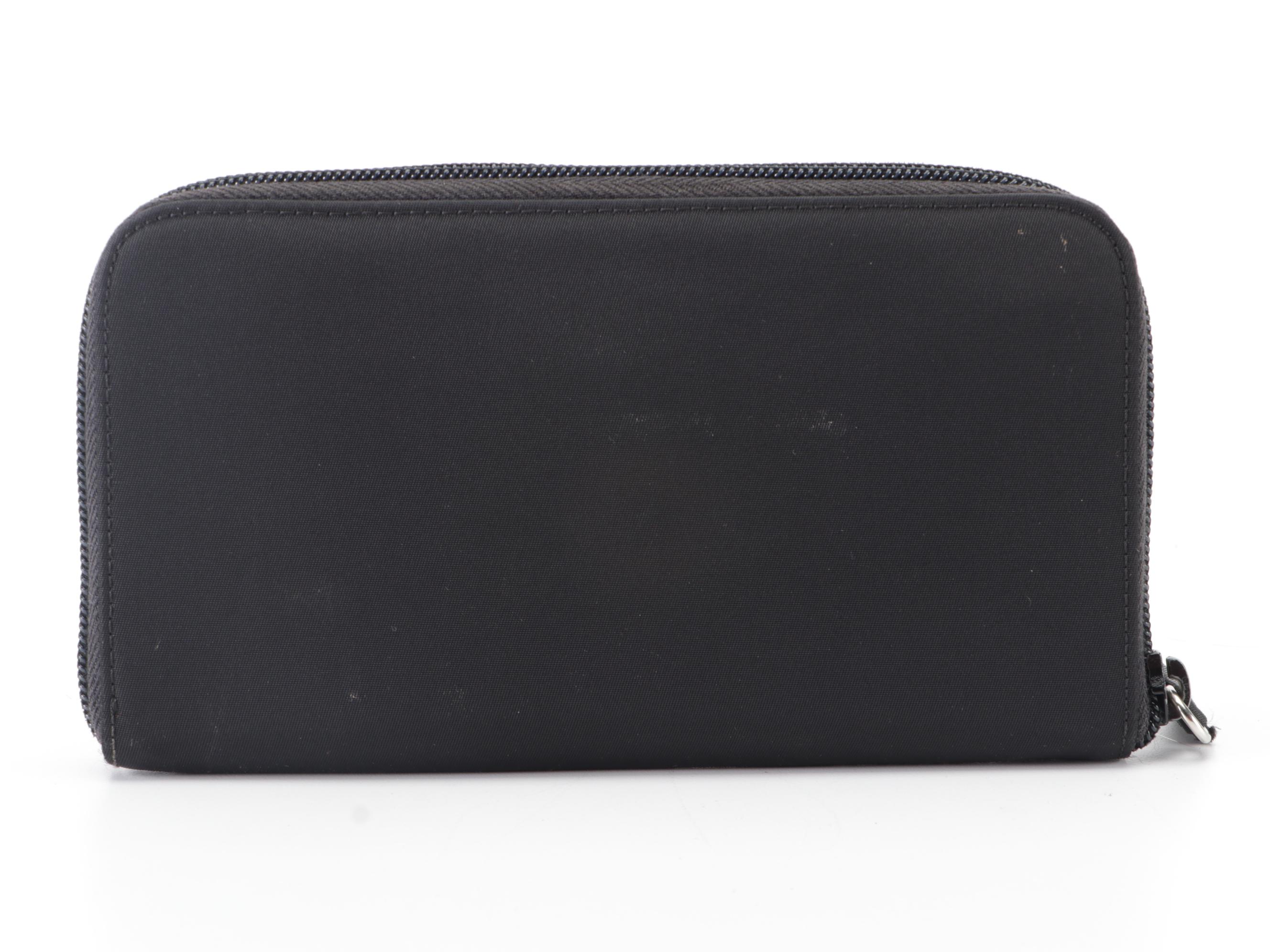 Prada Zip-Around Wallet in Black Nylon