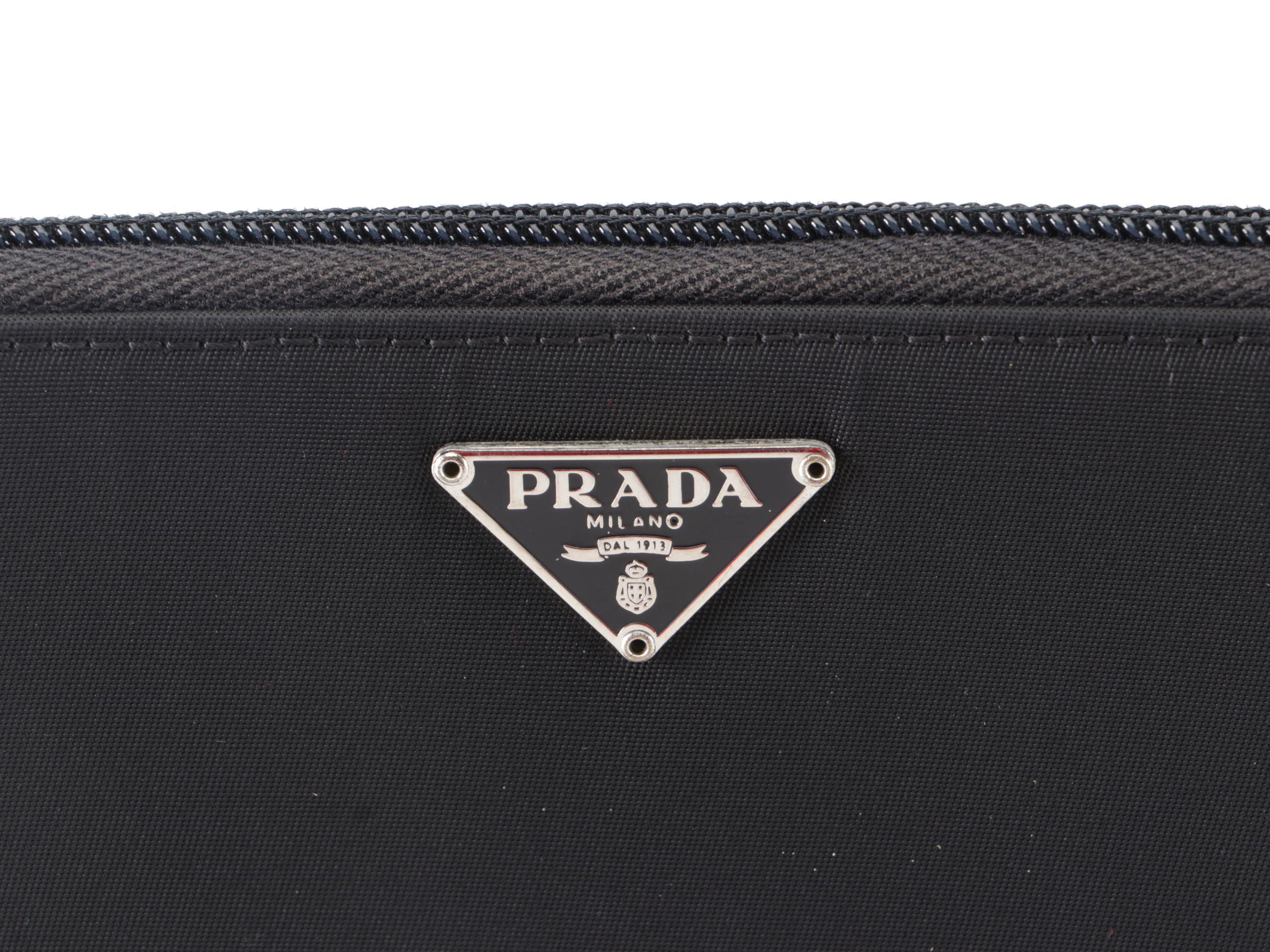 Prada Zip-Around Wallet in Black Nylon